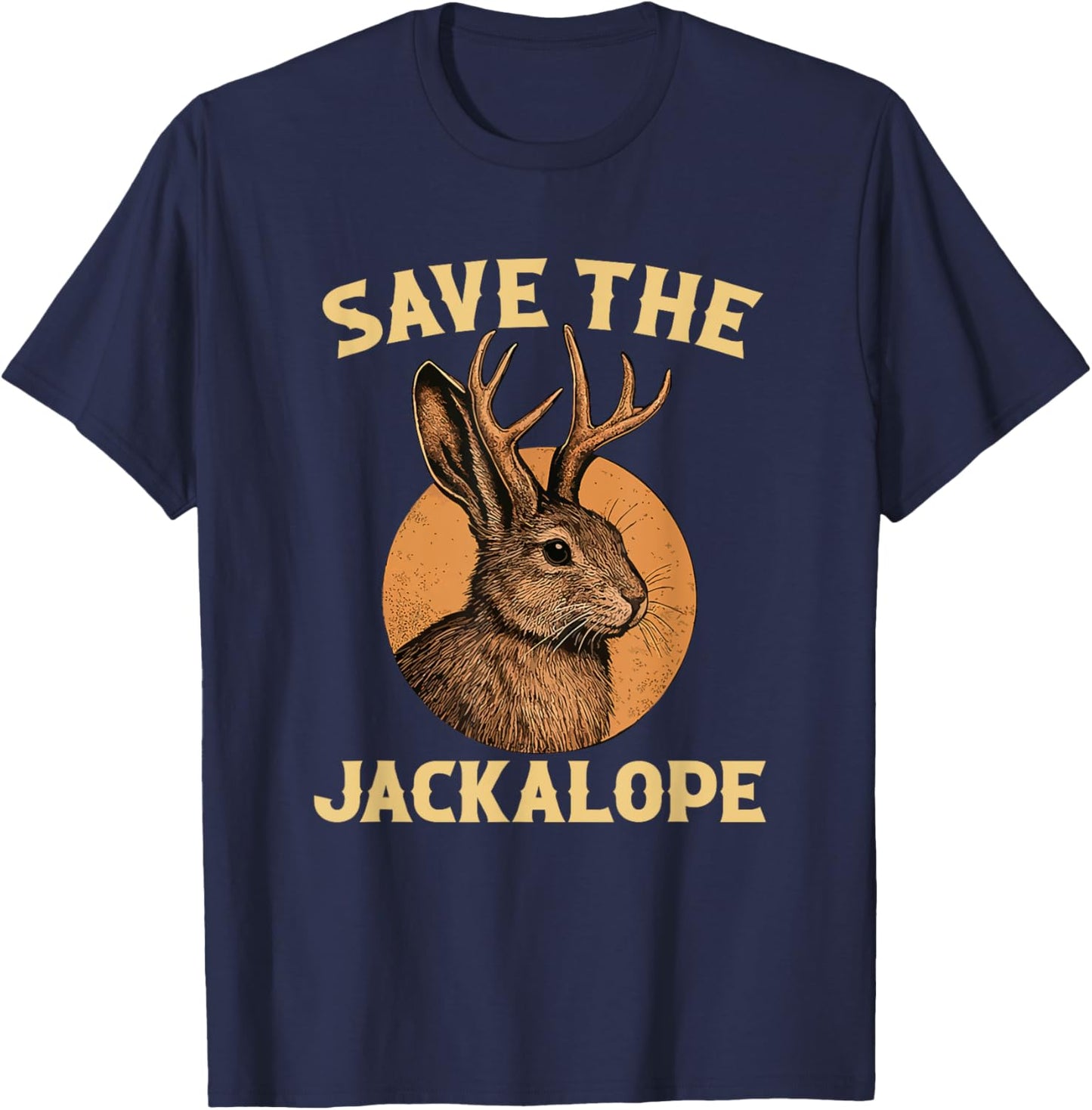 Save The Jackalope, Vintage Retro Camping Lover Jackalope T-Shirt - T-Shirt | Navy