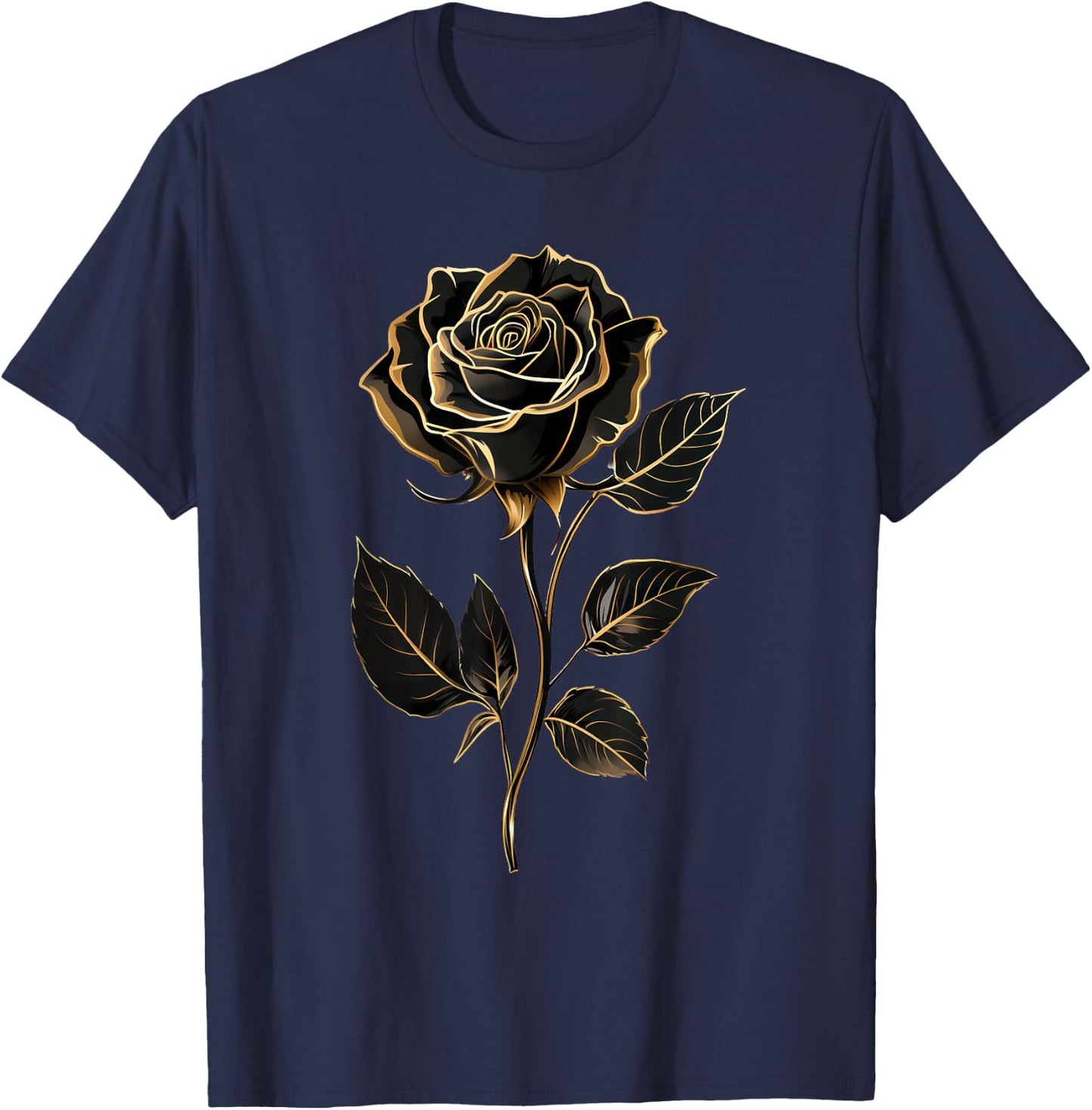 Black Rose Graphic T-Shirt - T-Shirt | Navy