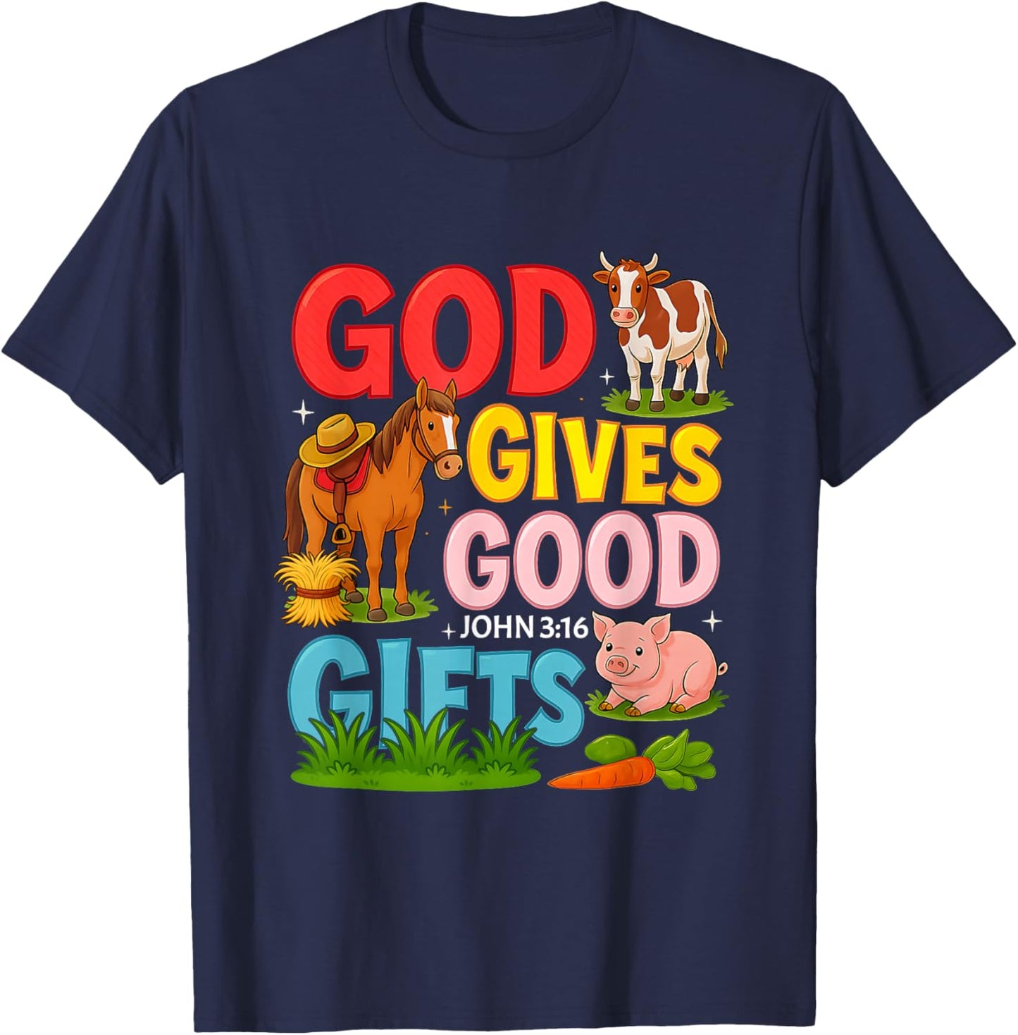 Vacation Bible School Yee Haw VBS 2026 Animal Farm T-Shirt - T-Shirt | Navy