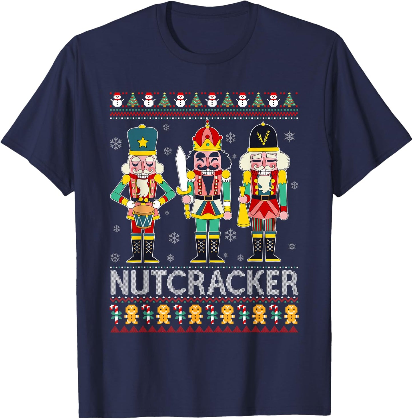 Nutcracker Squad Shirt Funny Ugly Christmas Sweater Xmas T-Shirt - T-Shirt | Navy