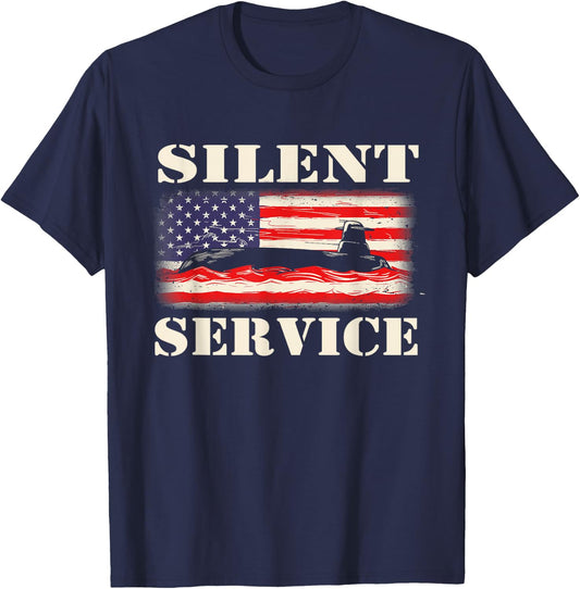 Silent Service - Submarine US Veteran Submariner T-Shirt - T-Shirt | Navy