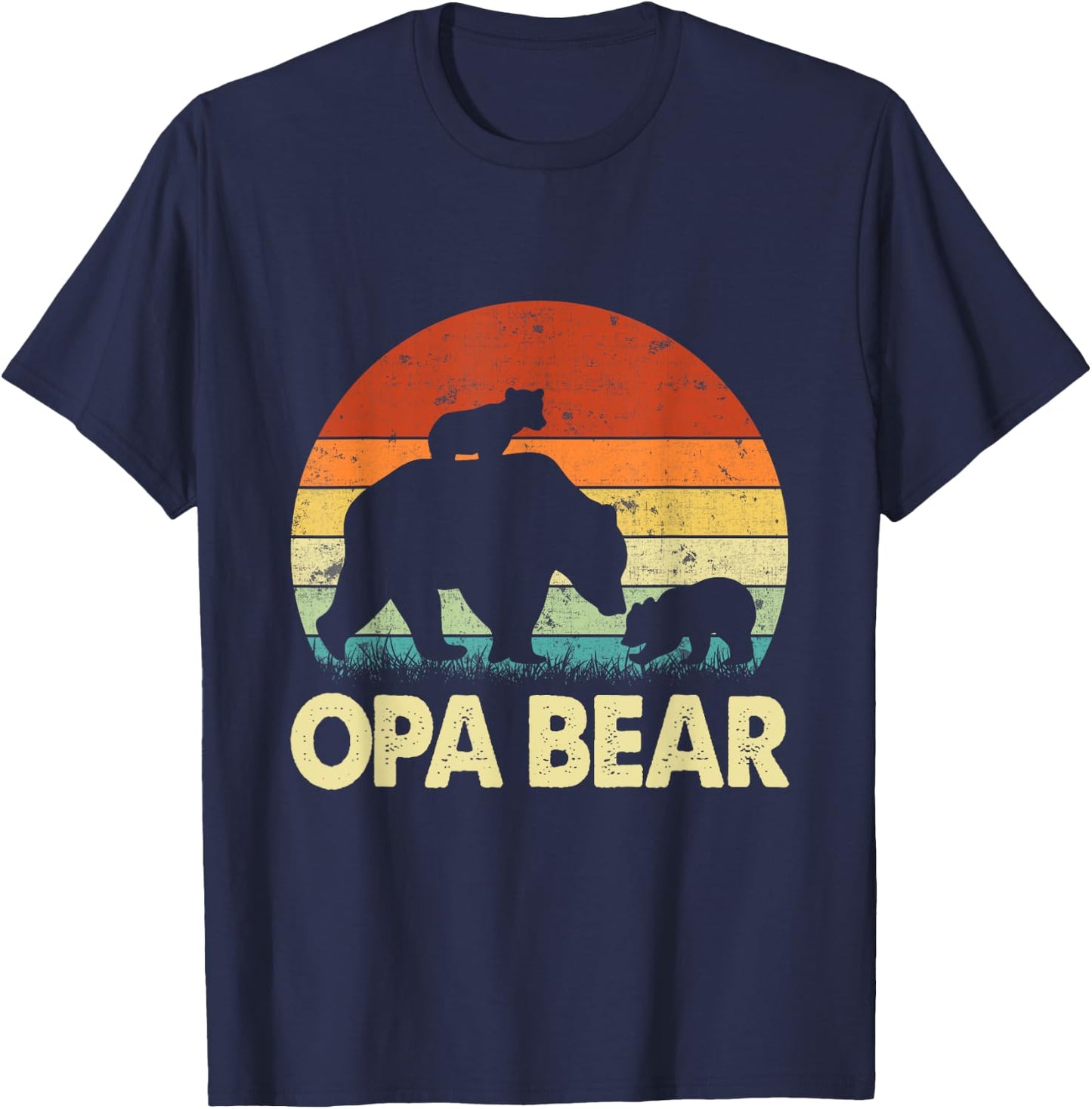 Opa Bear Lover Happy Father's Day Matching Family Dad Men T-Shirt - T-Shirt | Navy