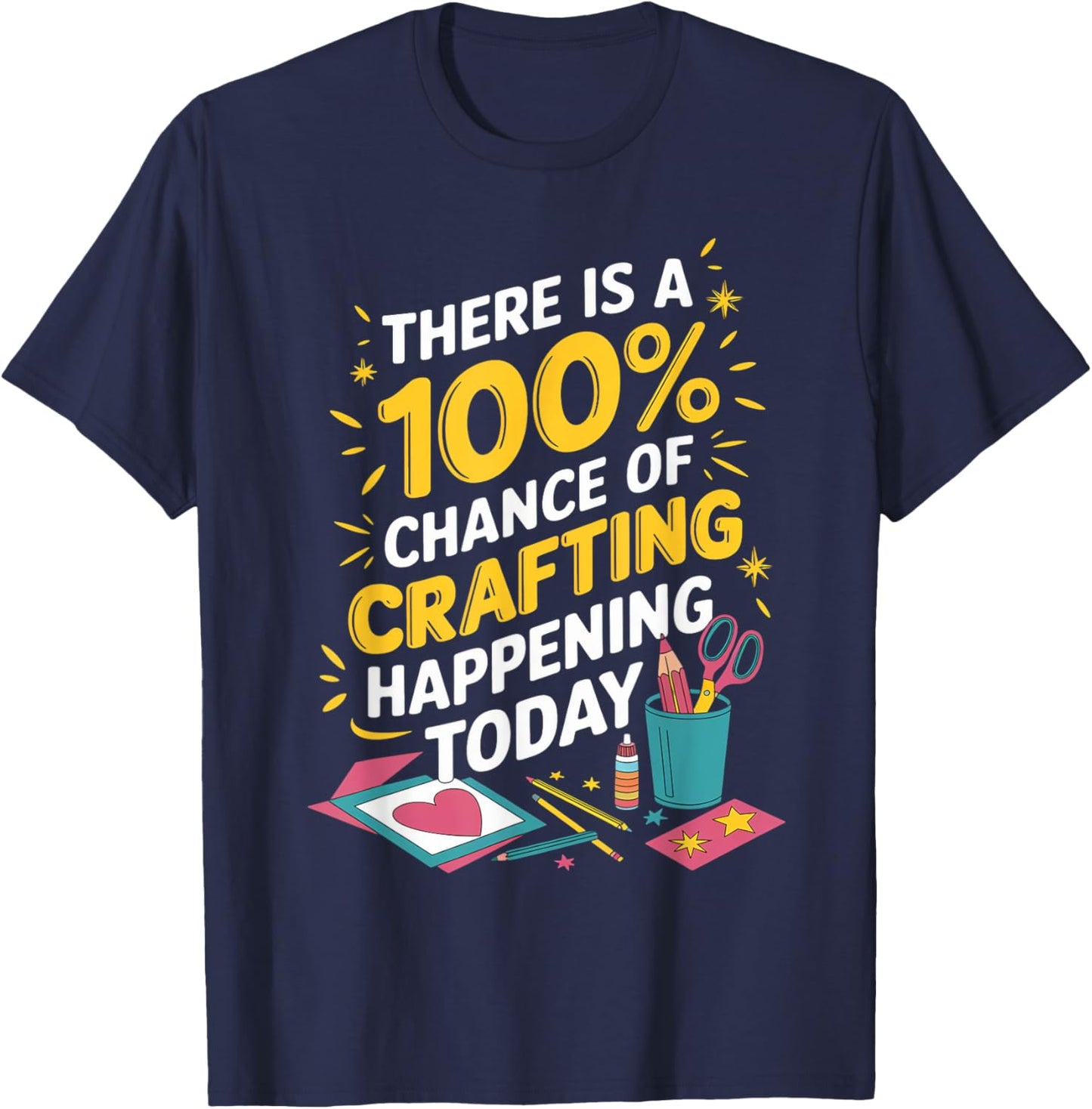 Chance Of Crafting Cardmaking Crafter Scrapbook Card Maker T-Shirt - T-Shirt | Navy