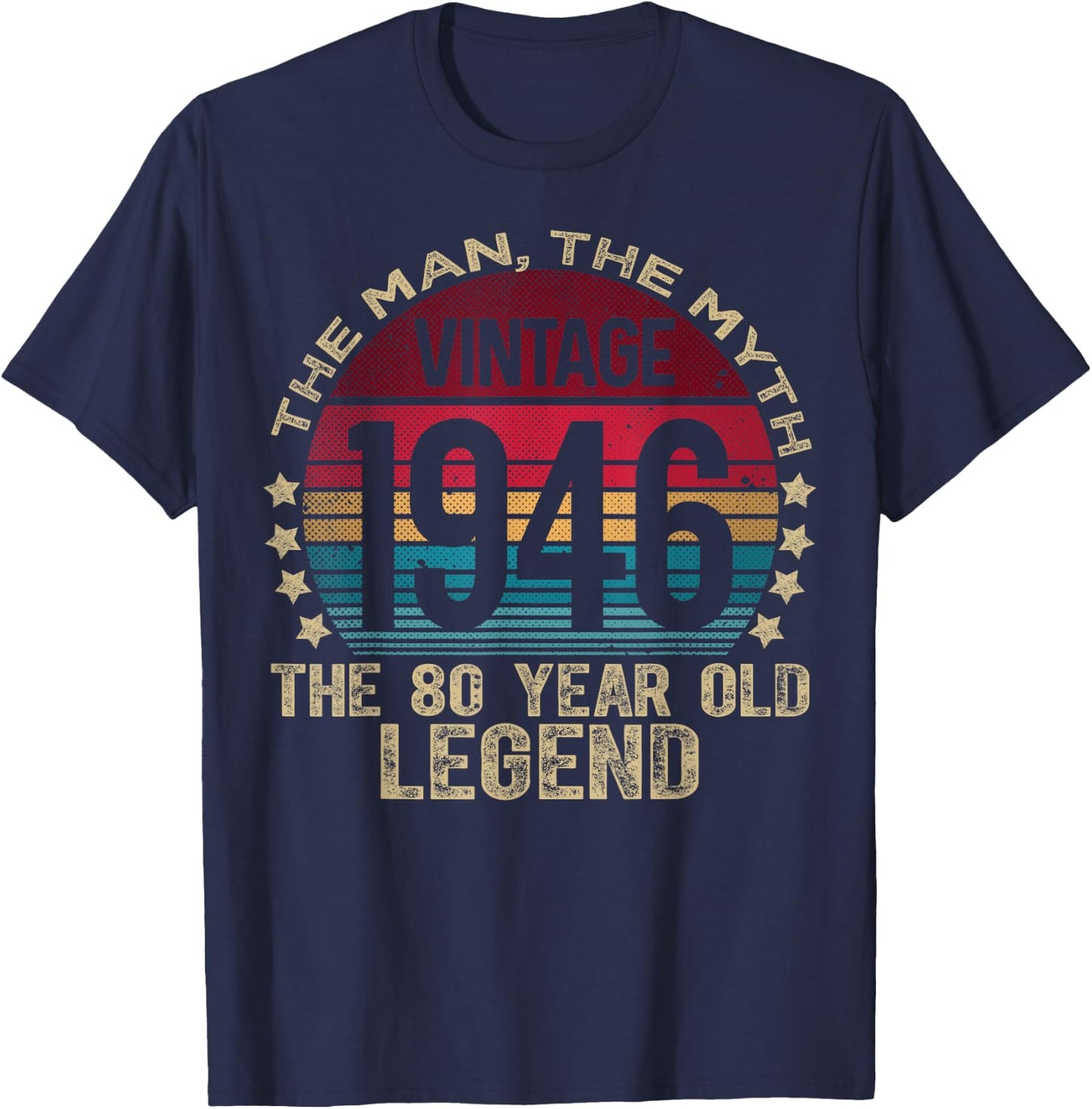 80 Year Old Gifts Vintage 1946 Limited Edition 80th Birthday T-Shirt - T-Shirt | Navy