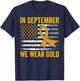 In September We Wear Gold Childhood Cancer Awareness Flag T-Shirt - T-Shirt | Navy