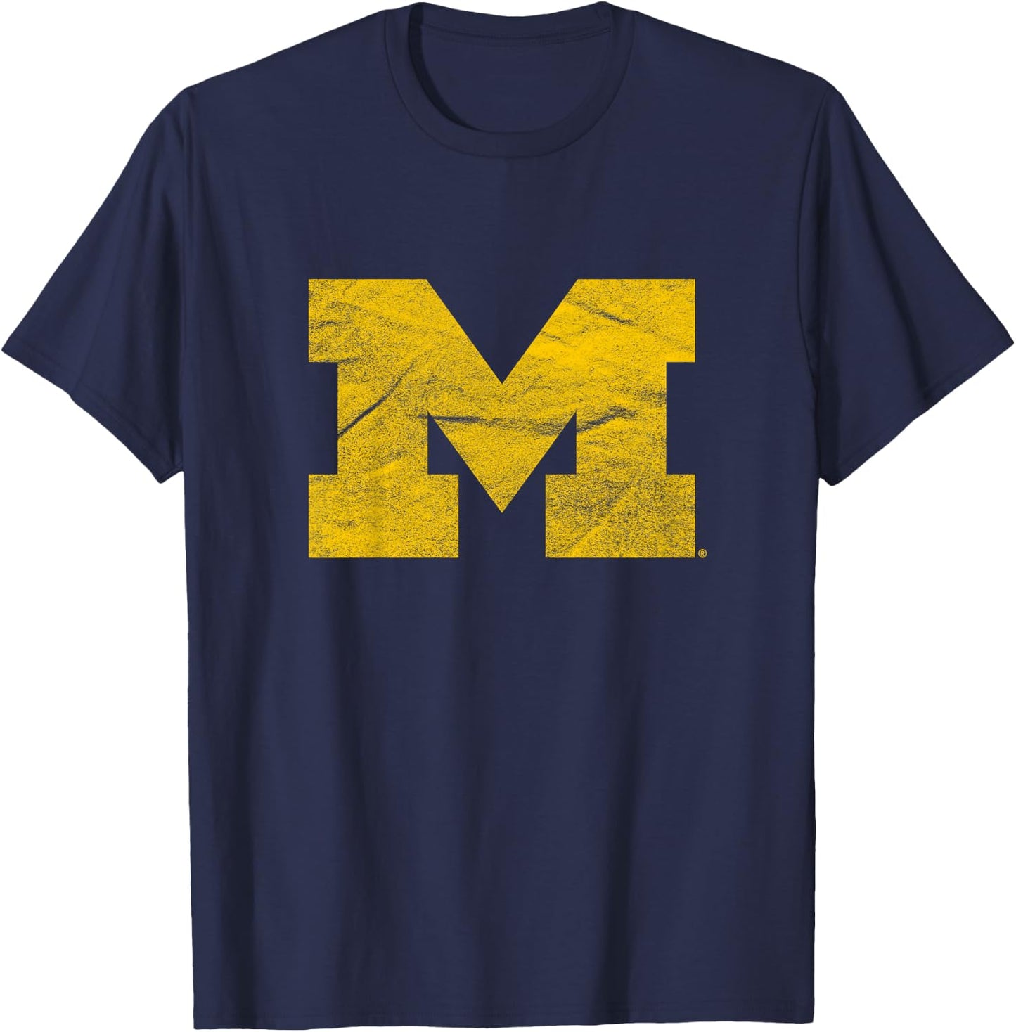 Kids University of Michigan Wolverines U of M Distressed Primary T-Shirt - T-Shirt | Navy