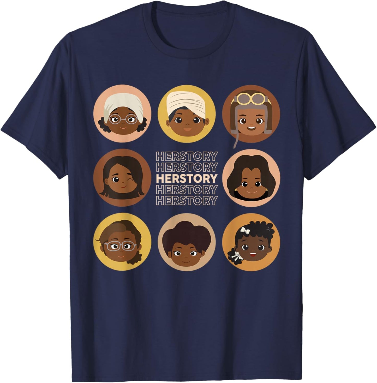 Herstory African American Black History Month Pride Kids T-Shirt - T-Shirt | Navy