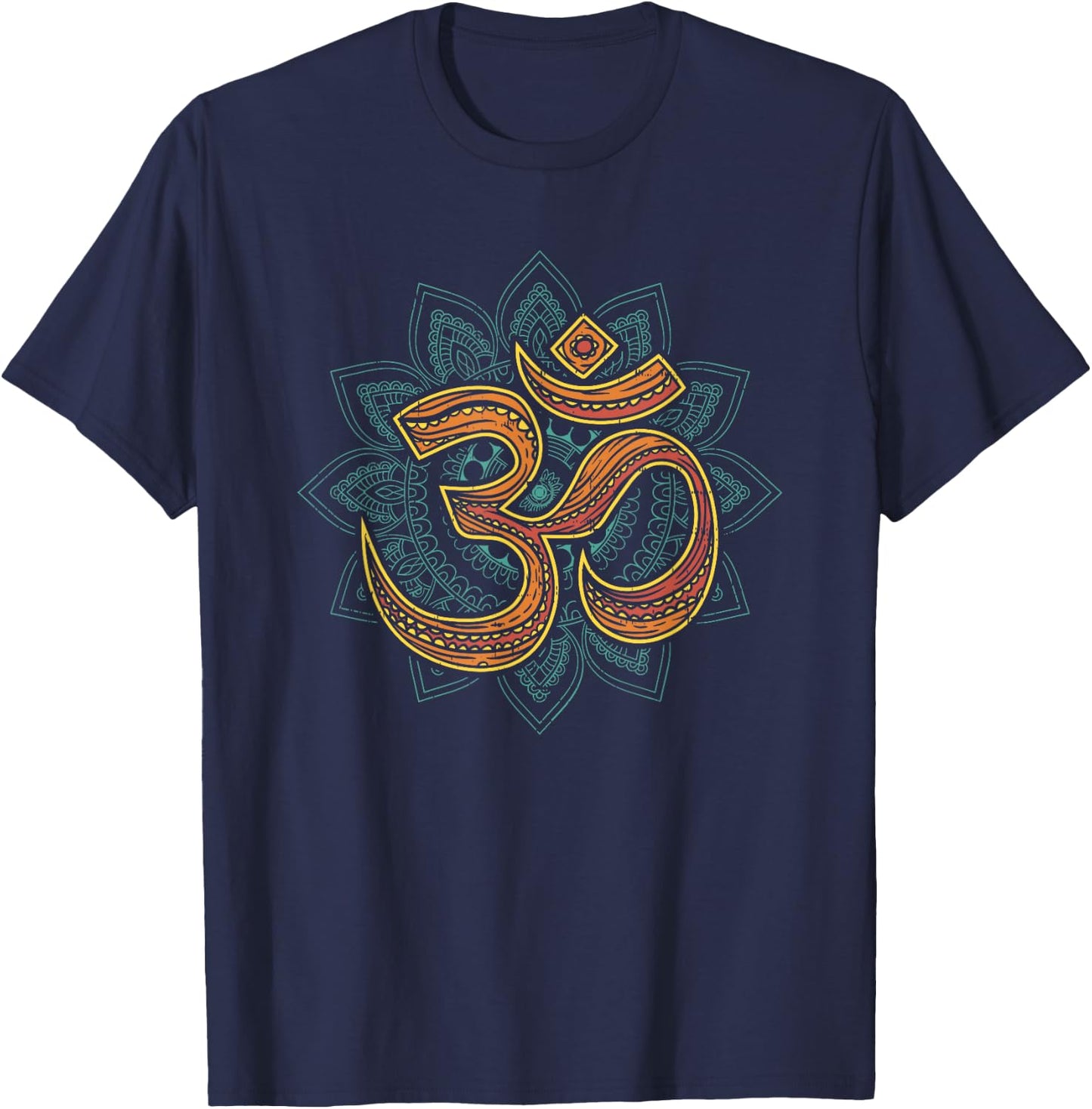 Spiritual Om Mandala T-Shirt - T-Shirt | Navy