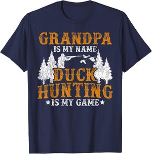 Duck Hunting Hunter Grandpa Vintage Grandpa Is My Name Duck T-Shirt - T-Shirt | Navy