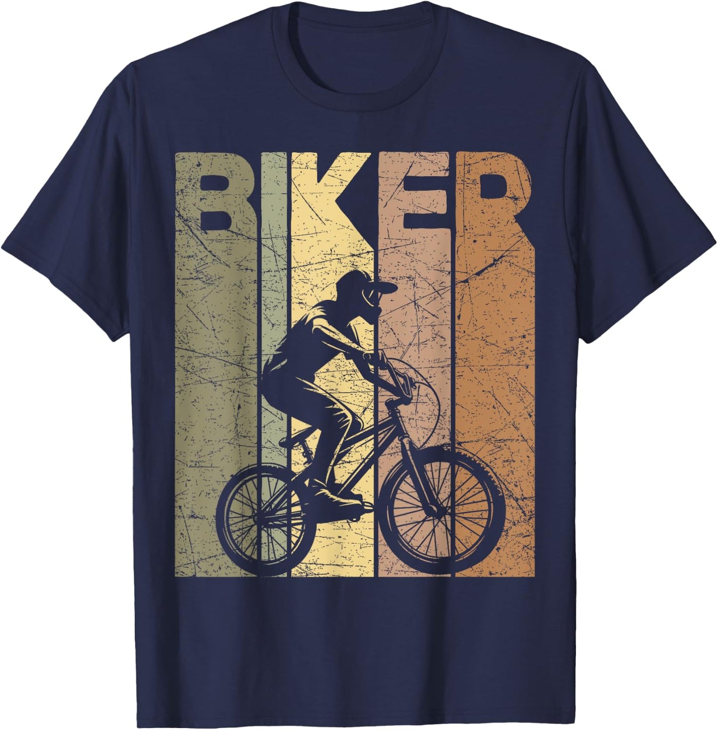 Mountain Biker Vintage MTB Retro Mountain Biking T-Shirt - T-Shirt | Navy