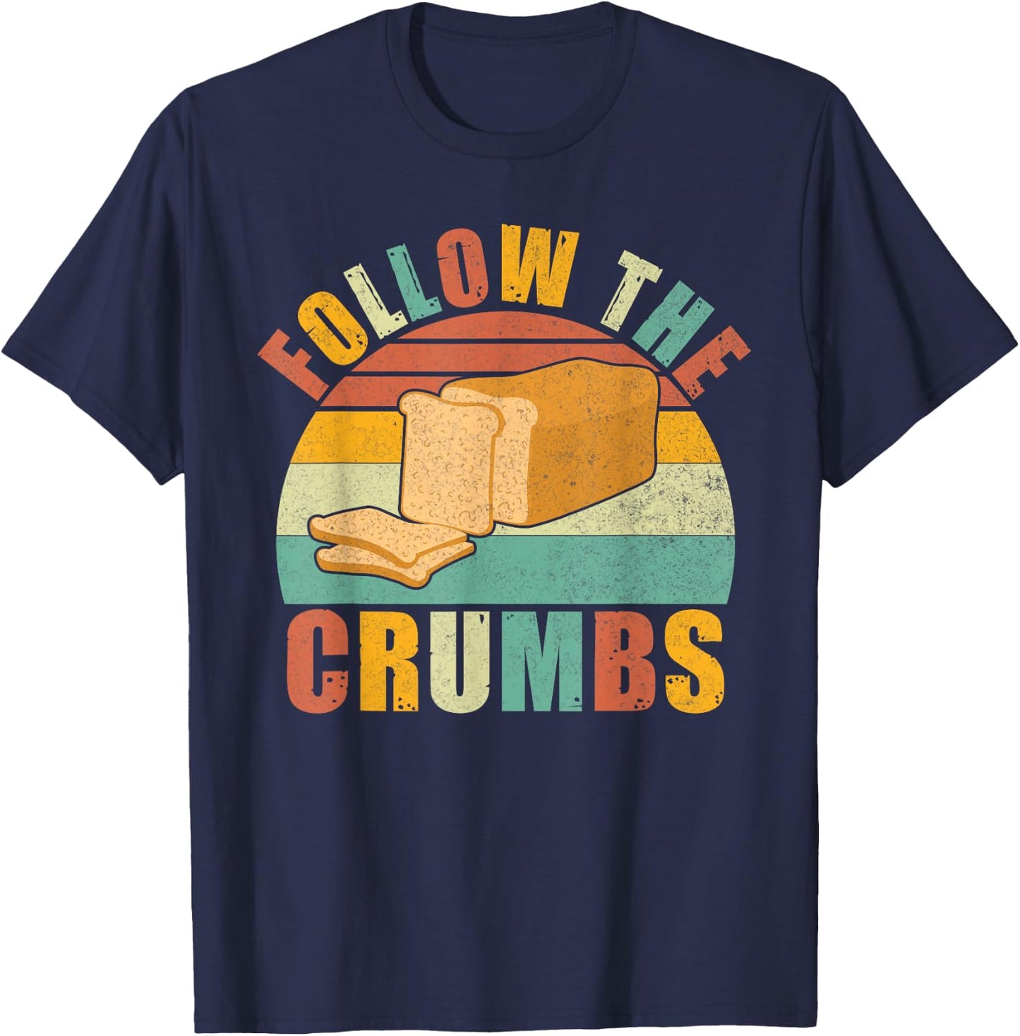 Follow the Crumbs Bread Baking T-Shirt - T-Shirt | Navy