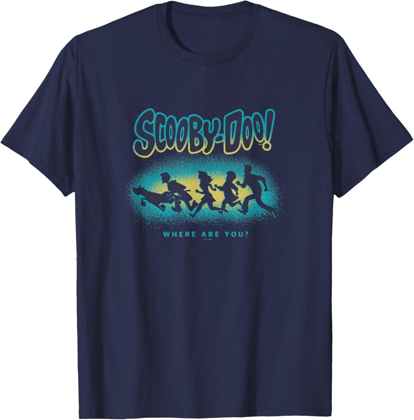 Scooby-Doo Halloween Vintage Mystery Inc Spooky Silhouettes T-Shirt - T-Shirt | Navy