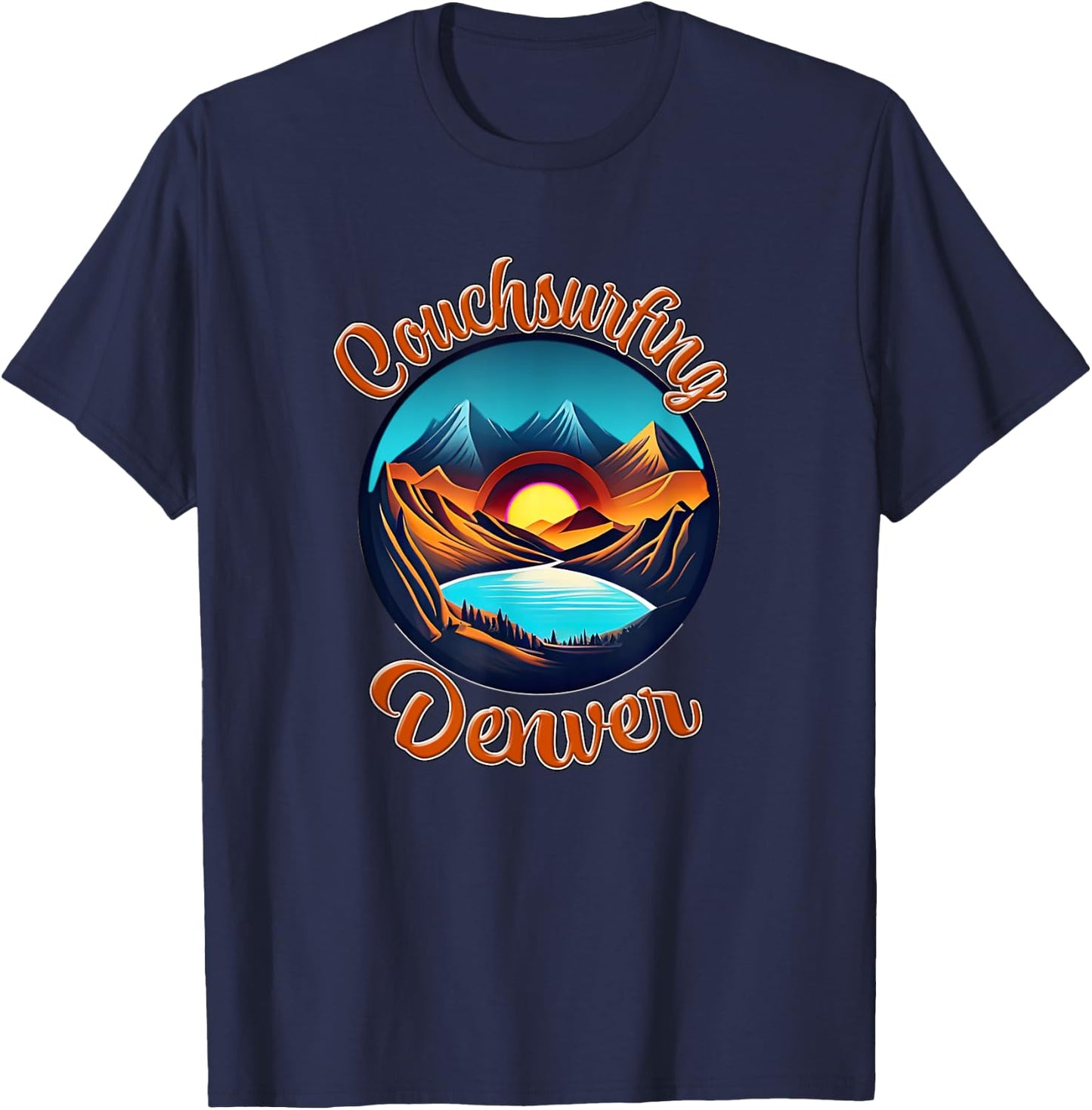 Couch Surfing Denver Colorado T-Shirt - T-Shirt | Navy