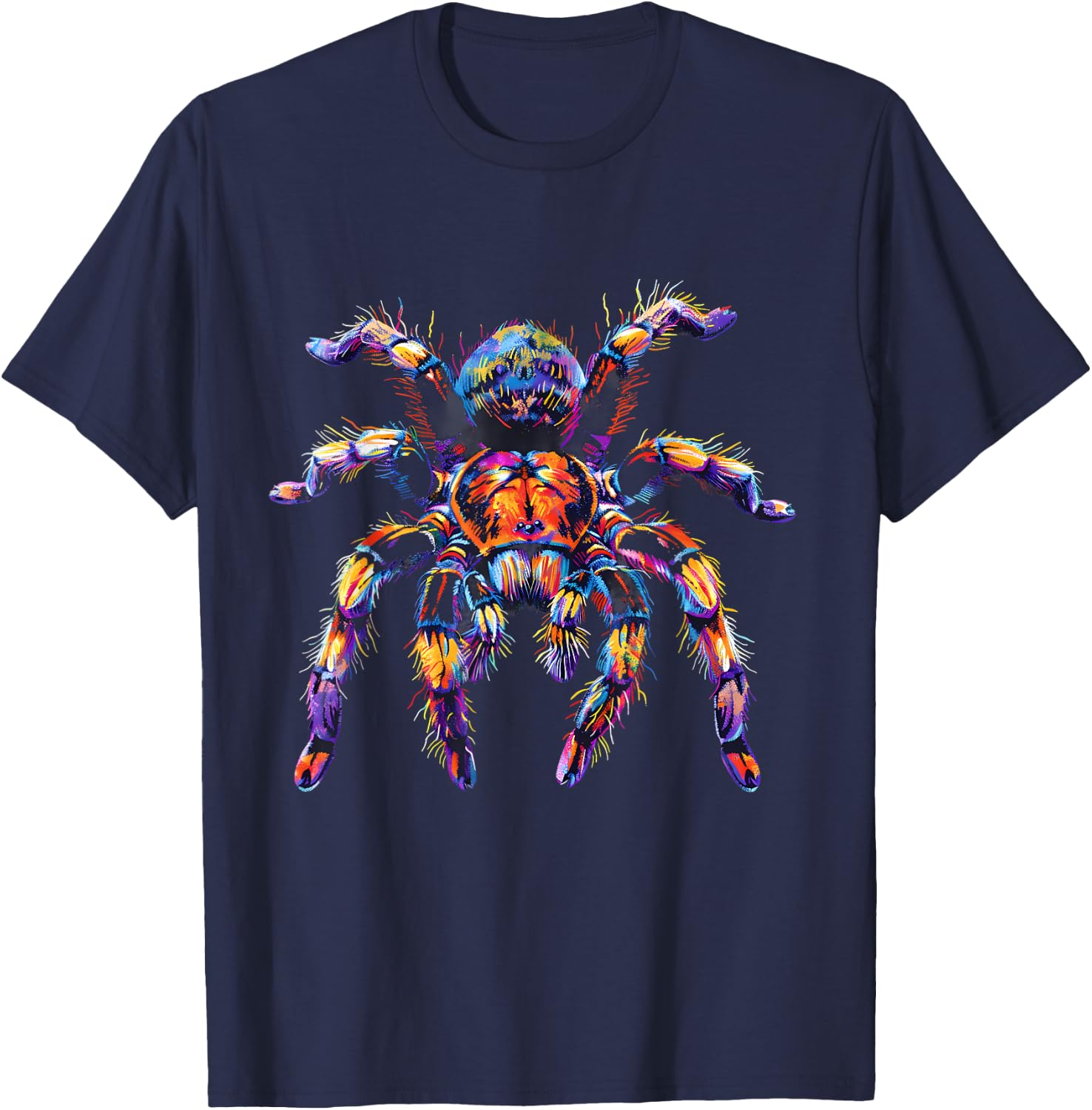 Tarantula Wildlife Artwork Colourful Splash Tarantula Lover T-Shirt - T-Shirt | Navy