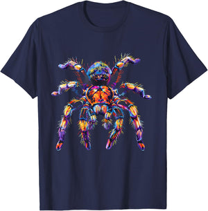 Tarantula Wildlife Artwork Colourful Splash Tarantula Lover T-Shirt - T-Shirt | Navy