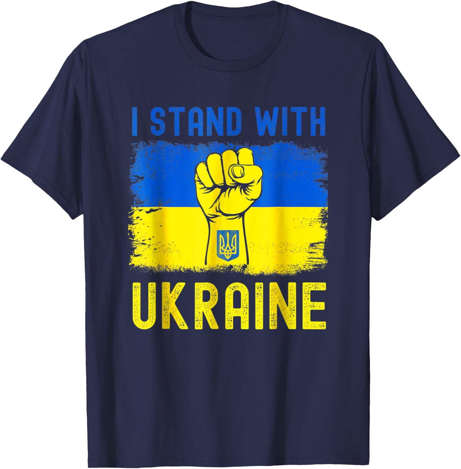 Support Ukraine flag I Stand With Ukraine T-Shirt - T-Shirt | Navy