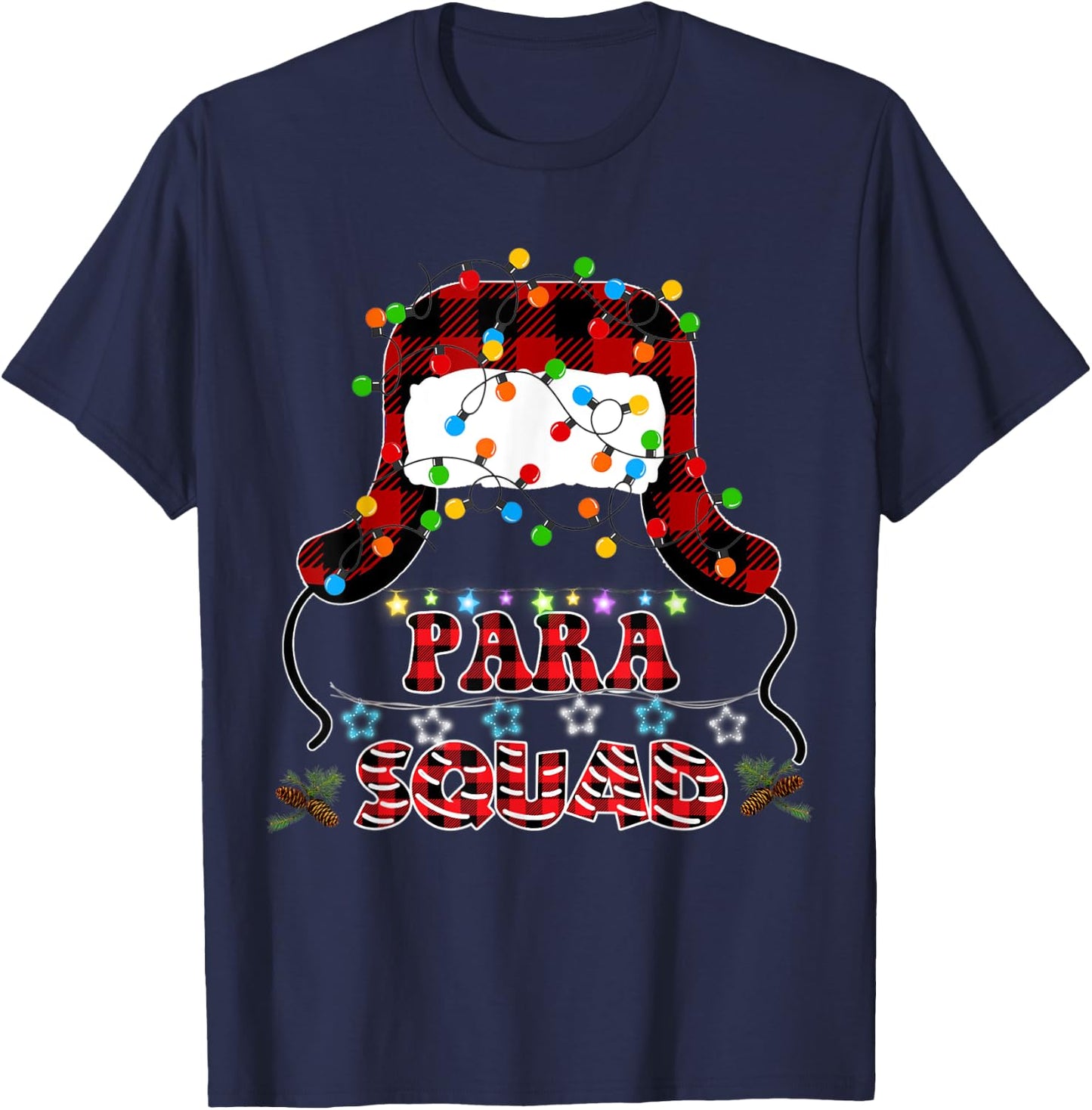 Para Crew Xmas Santa's Favorite Paraprofessional Squad T-Shirt - T-Shirt | Navy