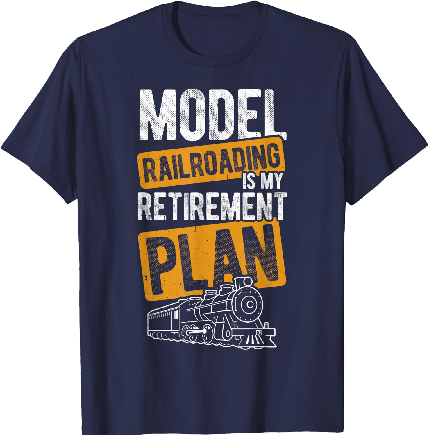 MODELLEISENRAHN IST MEIN RENTAGEPLAN Rentner and T-Shirt - T-Shirt | Navy