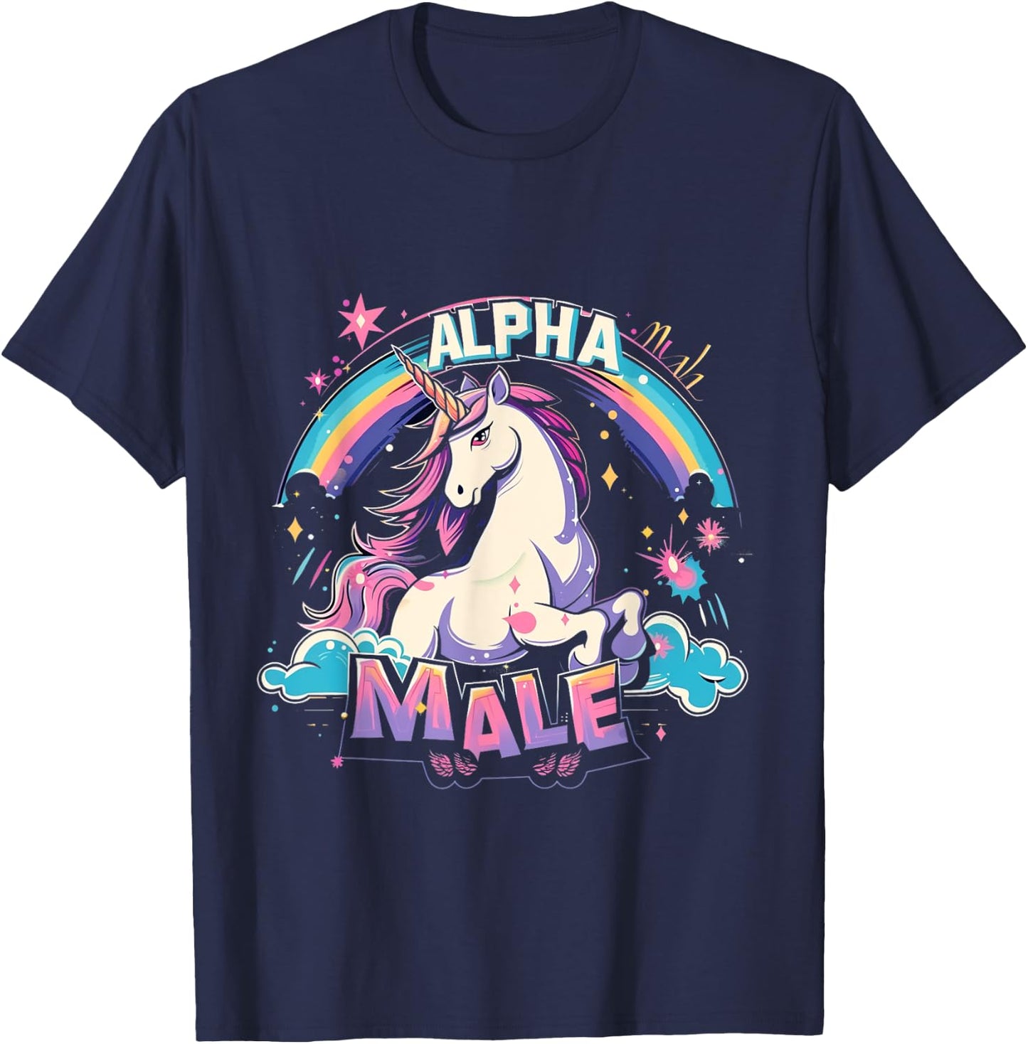 Alpha Male Unicorn Shirt - Alpha Male Unicorn T-Shirt - T-Shirt | Navy
