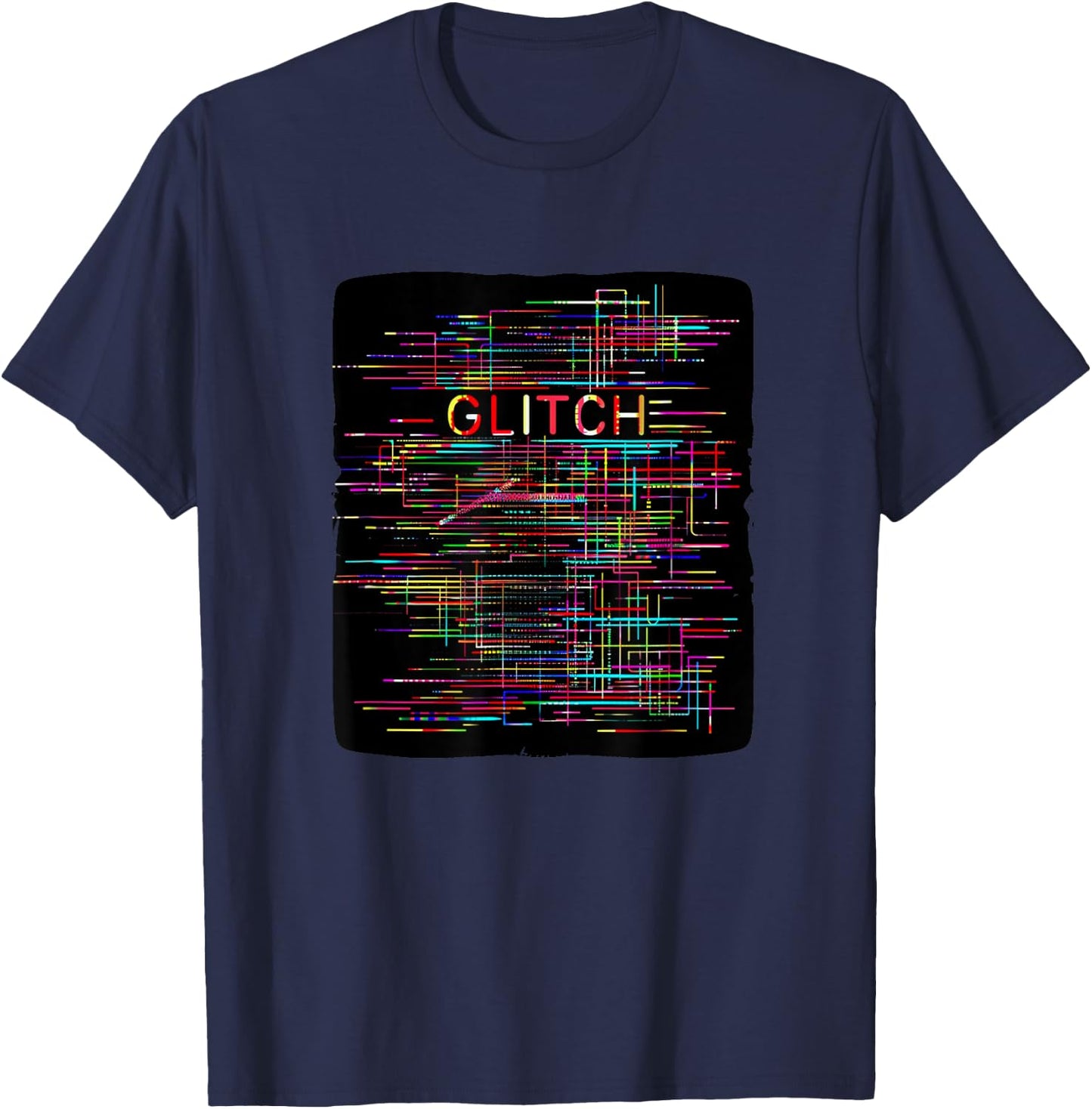 Nice colorful Glitch Speech Costume for Boys and Girls T-Shirt - T-Shirt | Navy