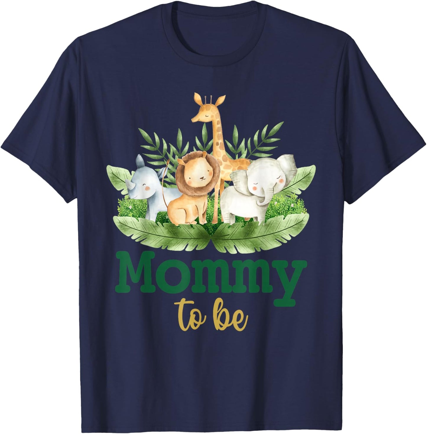 Soon To Be Mommy Jungle Animals Safari Baby Reveal T-Shirt - T-Shirt | Navy