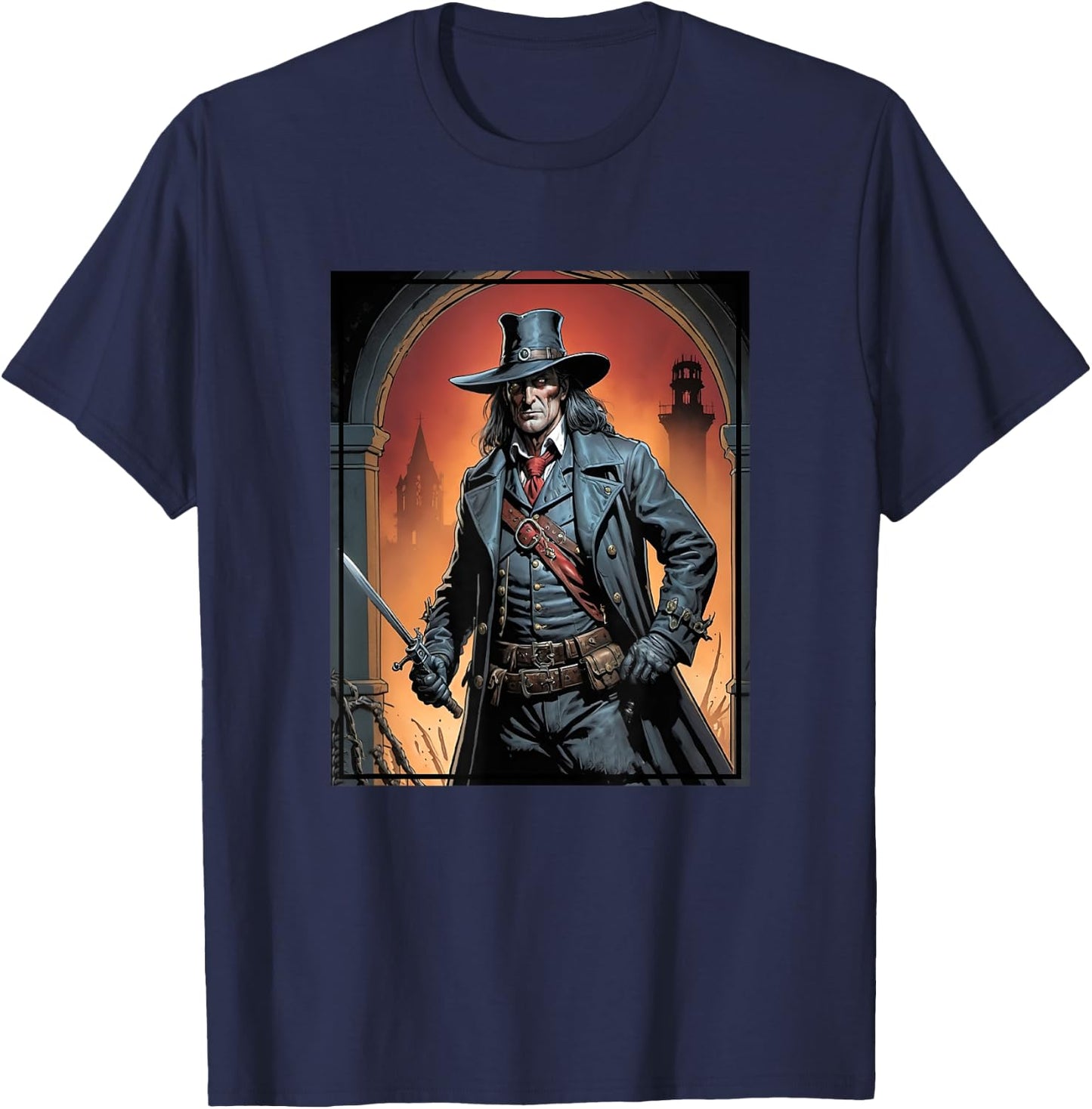 Van Helsing The Vampire Slayer Portrait T-Shirt - T-Shirt | Navy