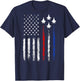 (On Back) Patriotic Shirts USA Flag Fighter Jet 4th of July T-Shirt - T-Shirt | Navy