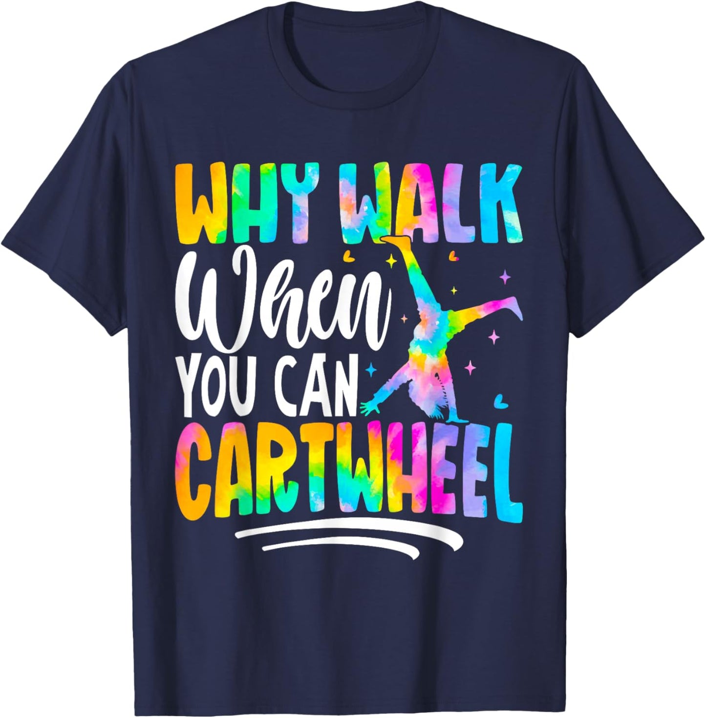 Cartwheel Gymnast Girl Tie Dye Gymnastic Girl Tumbling T-Shirt - T-Shirt | Navy