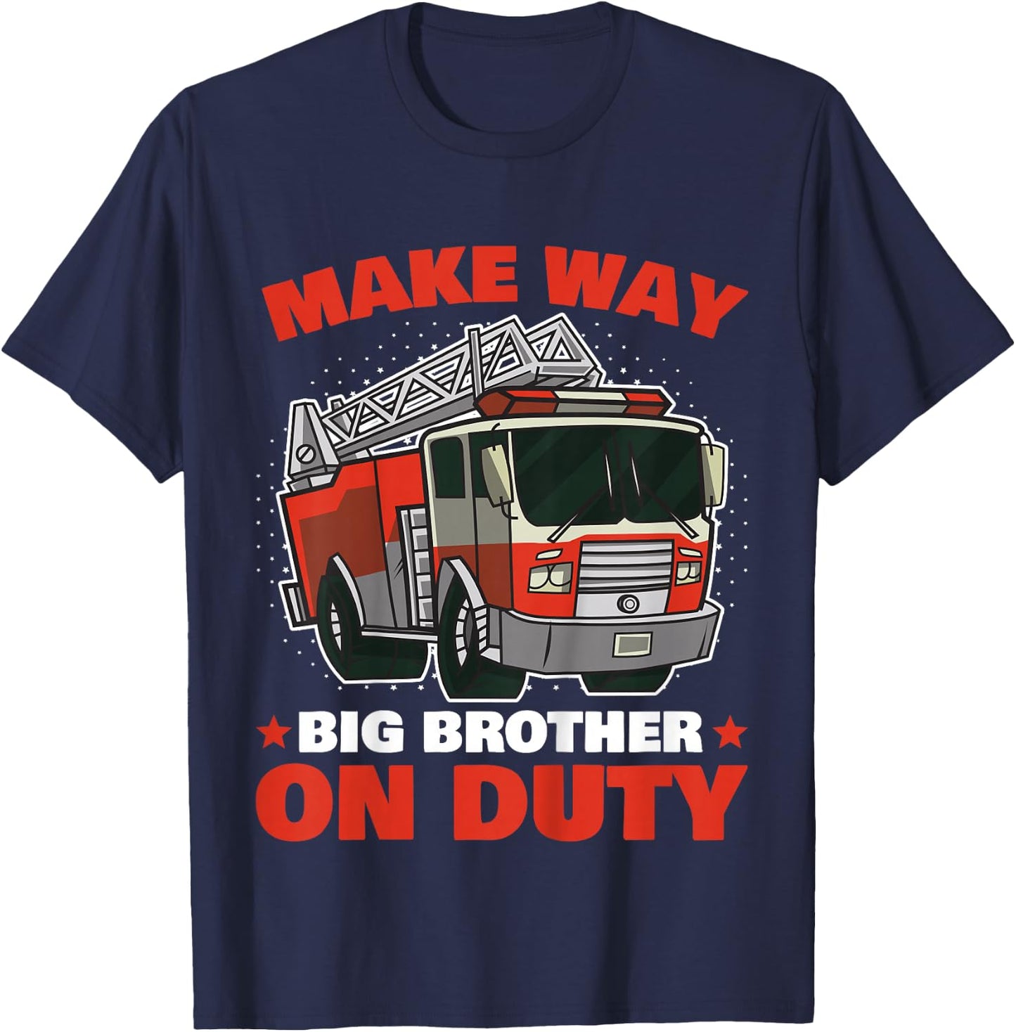 Kids Big Brother Firefighter Shirt | Brother Boys Firefighter T-Shirt - T-Shirt | Navy
