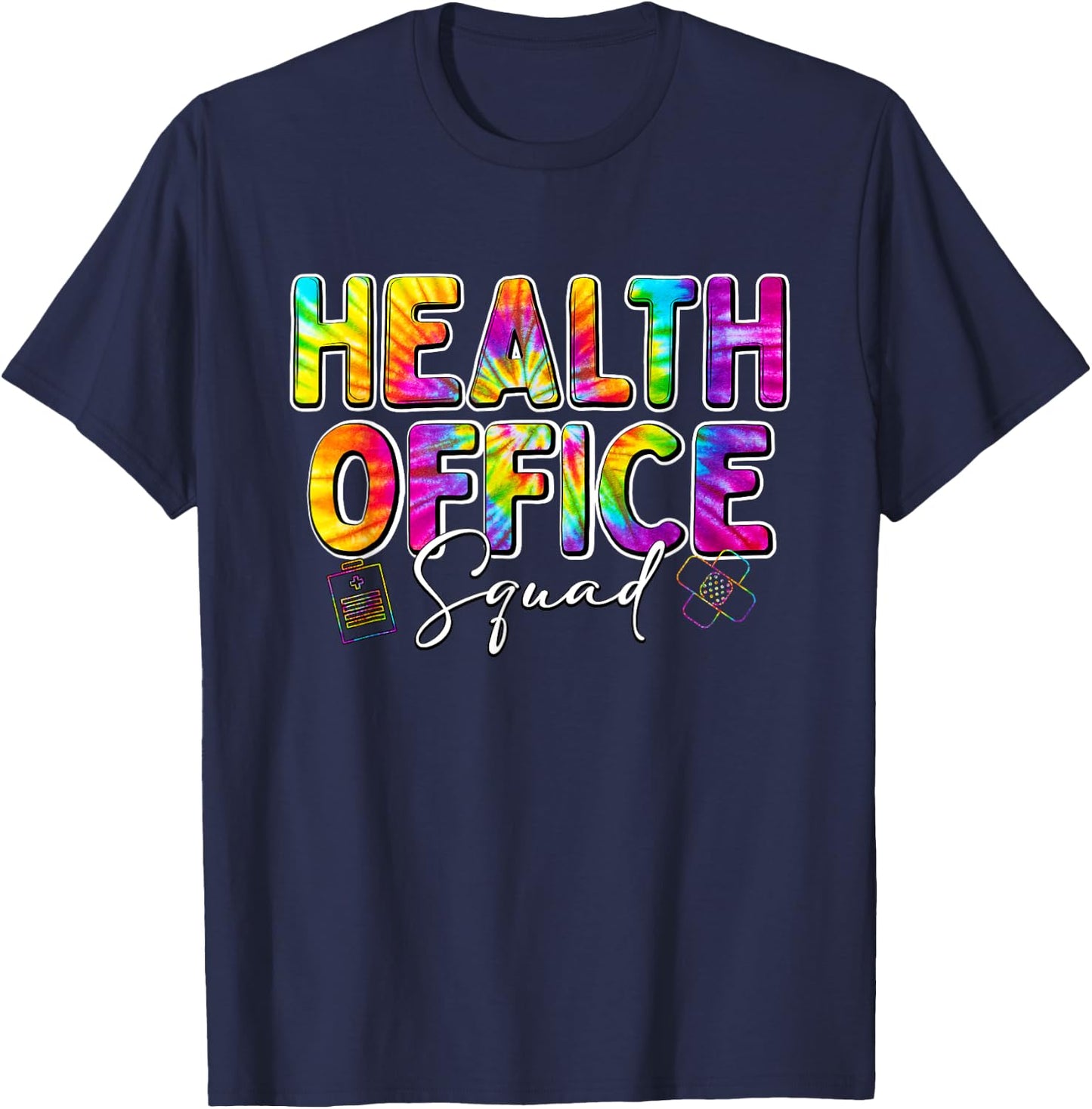 Health Office Squad Tie Dye Back To School Nurse Life T-Shirt - T-Shirt | Navy