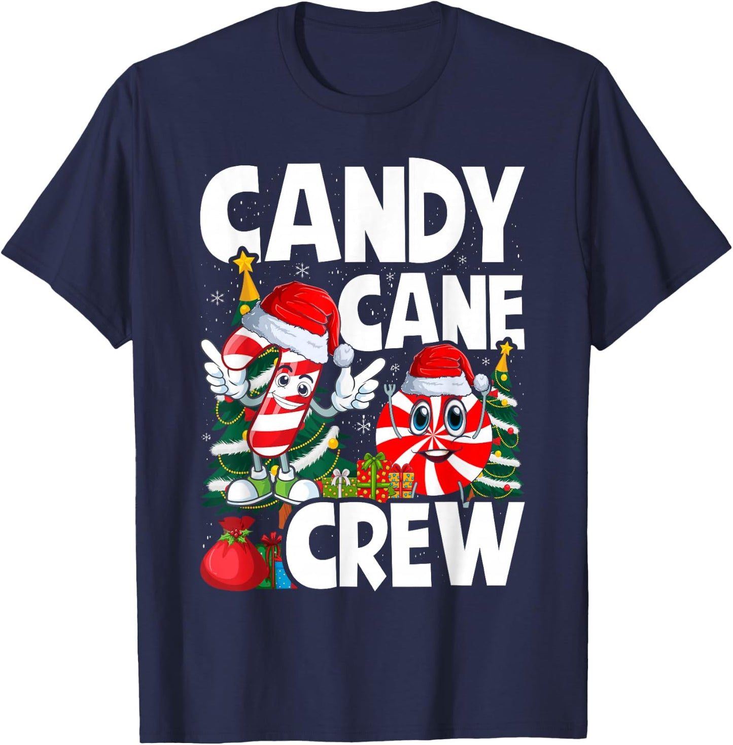Candy Cane Crew Christmas Xmas Love Candy Boys Girls Kids T-Shirt - T-Shirt | Navy