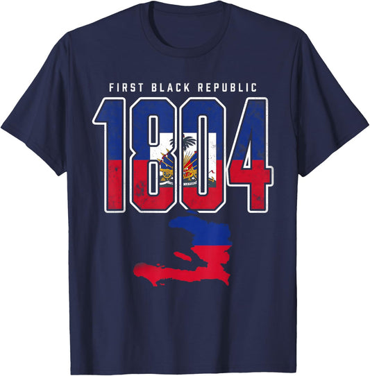 Haiti 1804 First Black Republic T-Shirt - T-Shirt | Navy