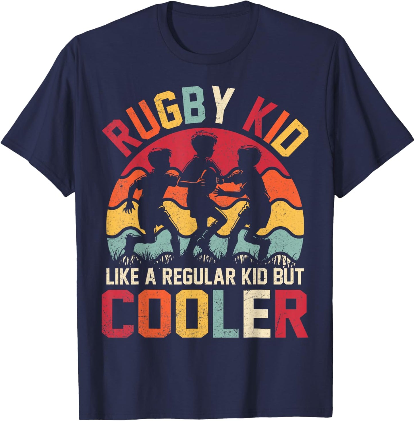 Rugby Football Gifts Rugby Kid Like a Normal Kid but Cooler T-Shirt - T-Shirt | Navy