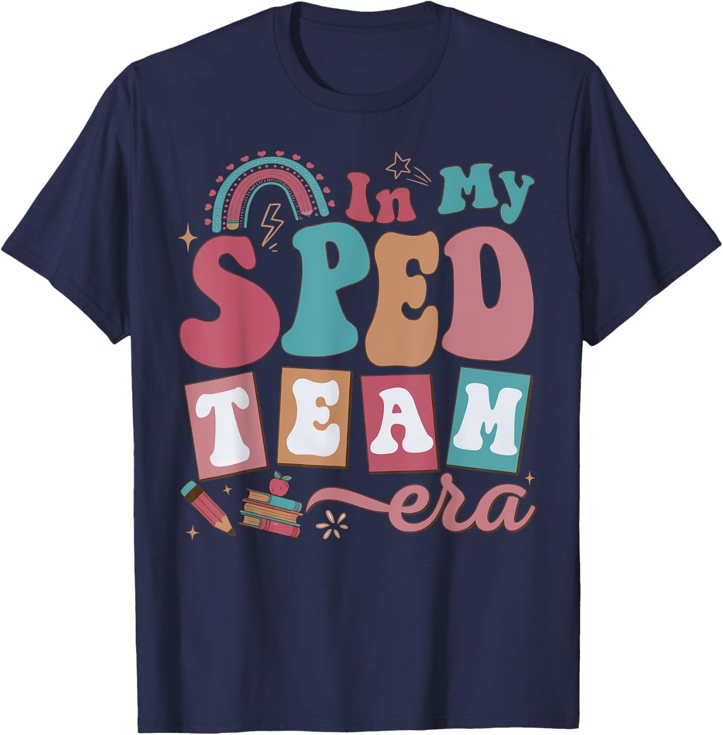 Retro In My Sped Team Era Teacher Back To School Women Kids T-Shirt - T-Shirt | Navy