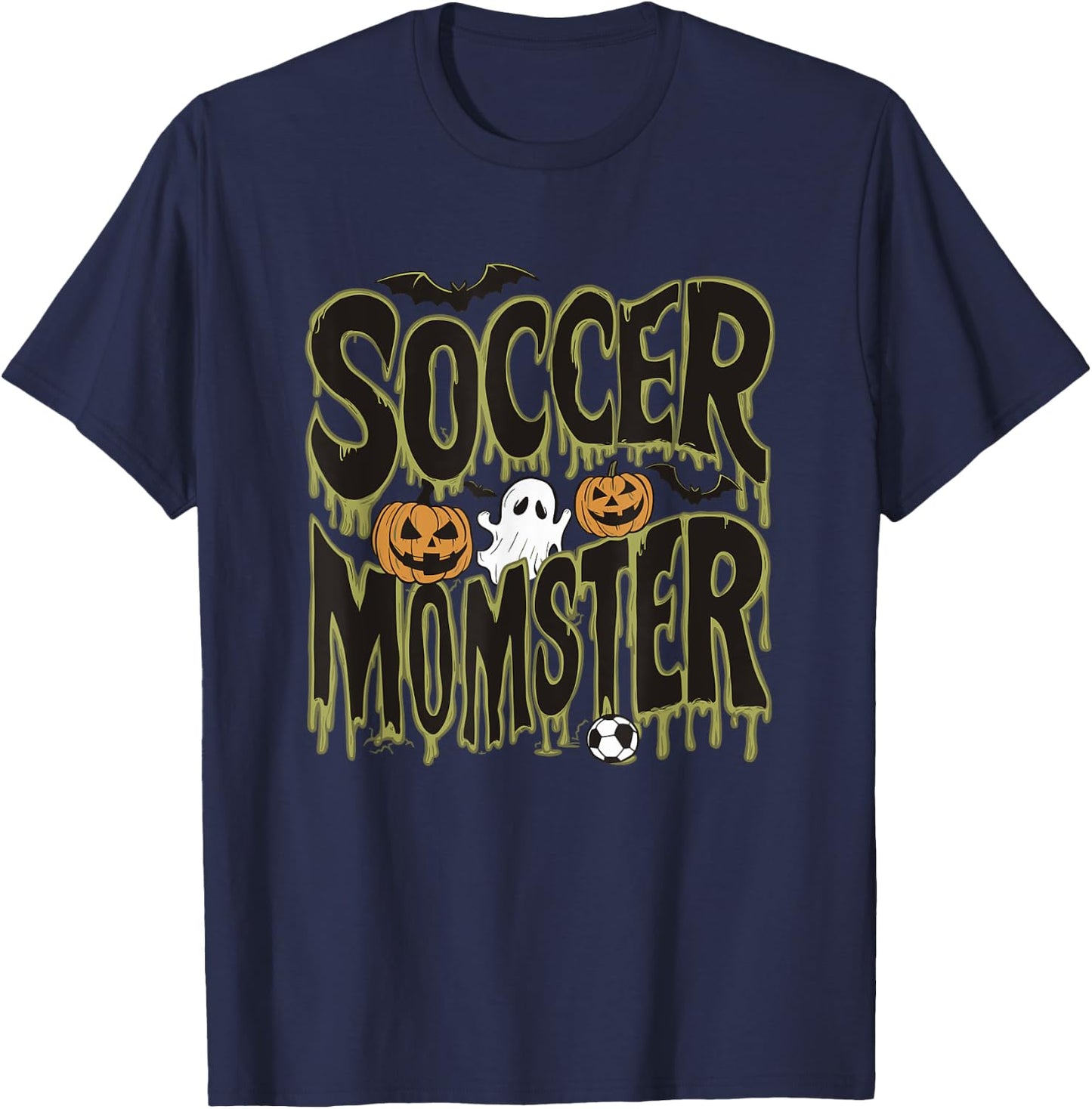 Soccer Momster Funny Halloween Design T-Shirt - T-Shirt | Navy