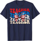 Groovy Teacher American flag 4th of July USA funny Teacher Men T-Shirt - T-Shirt | Navy