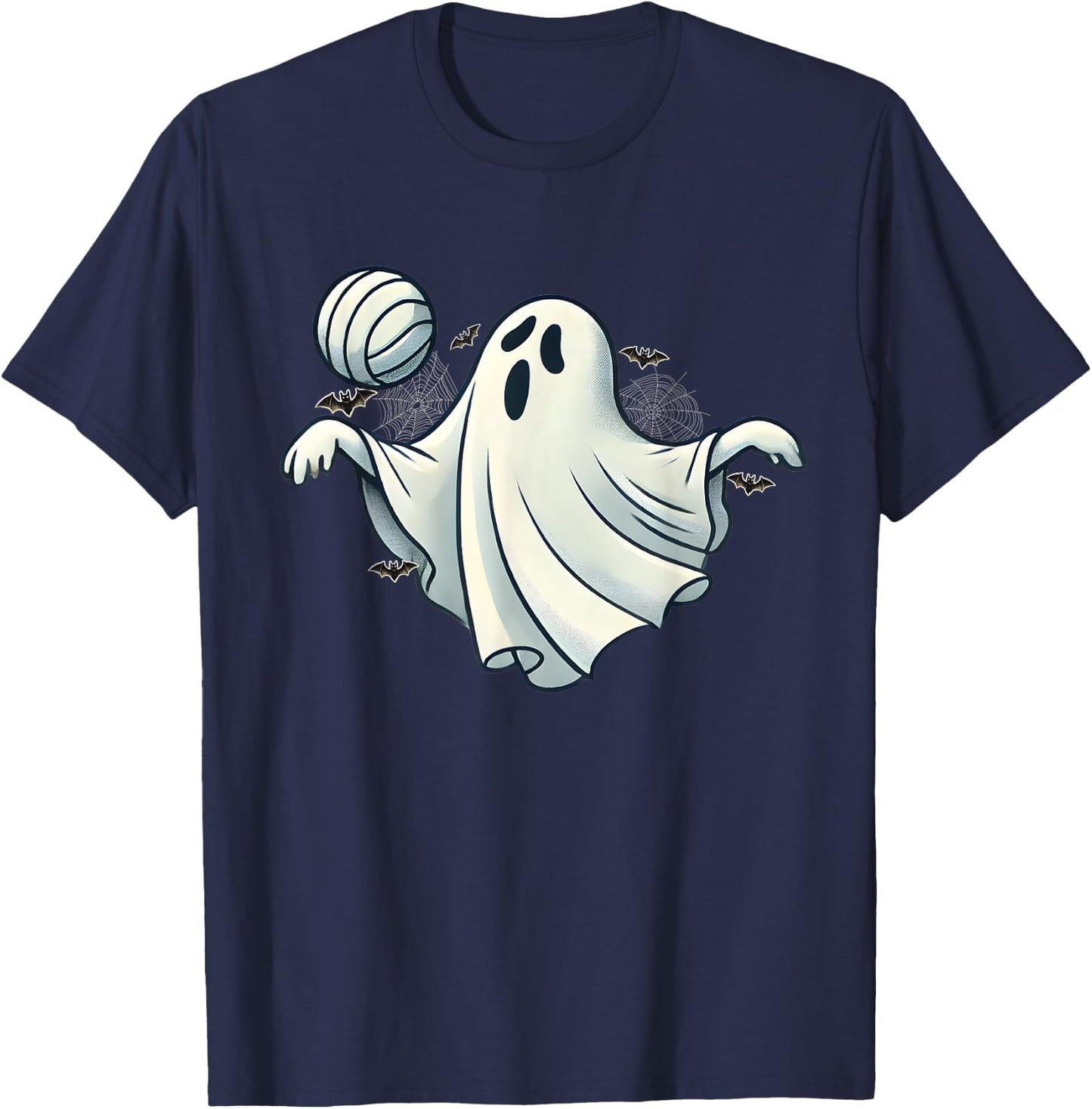 Funny Ghost Volleyball player Halloween Costume men boy kids T-Shirt - T-Shirt | Navy