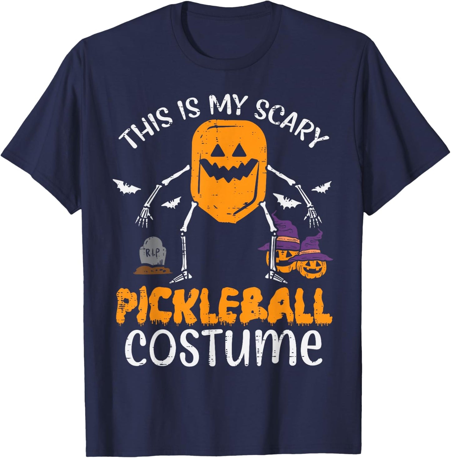 This Is My Scary Pickleball Costume Halloween Men Women Kids T-Shirt - T-Shirt | Navy