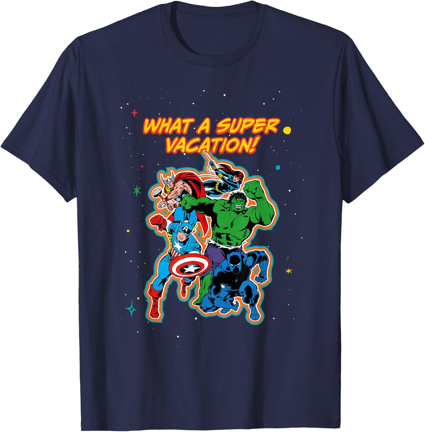 Marvel Avengers Family Matching Trip What a Super Vacation T-Shirt - T-Shirt | Navy