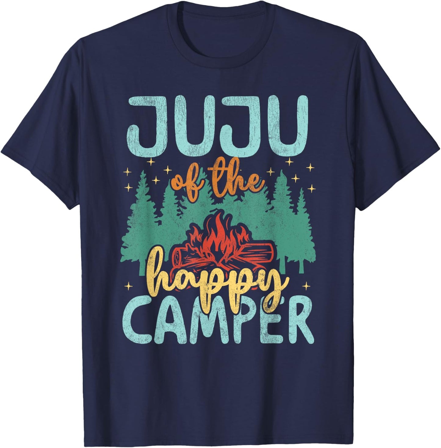 Juju of Happy Camper 1st Birthday Party Retro Juju T-Shirt - T-Shirt | Navy