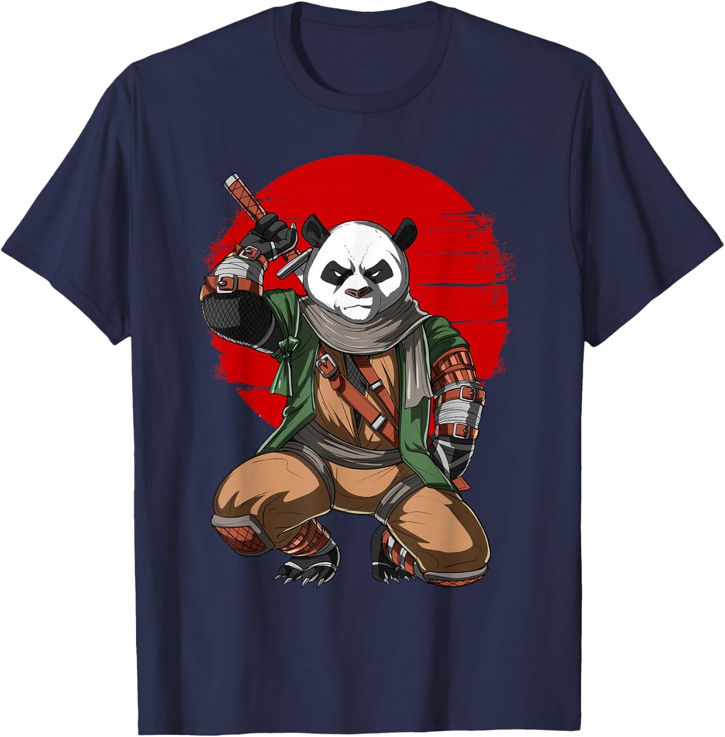 Panda Bear Samurai Japanese Samurai Warrior Ninja T-Shirt - T-Shirt | Navy