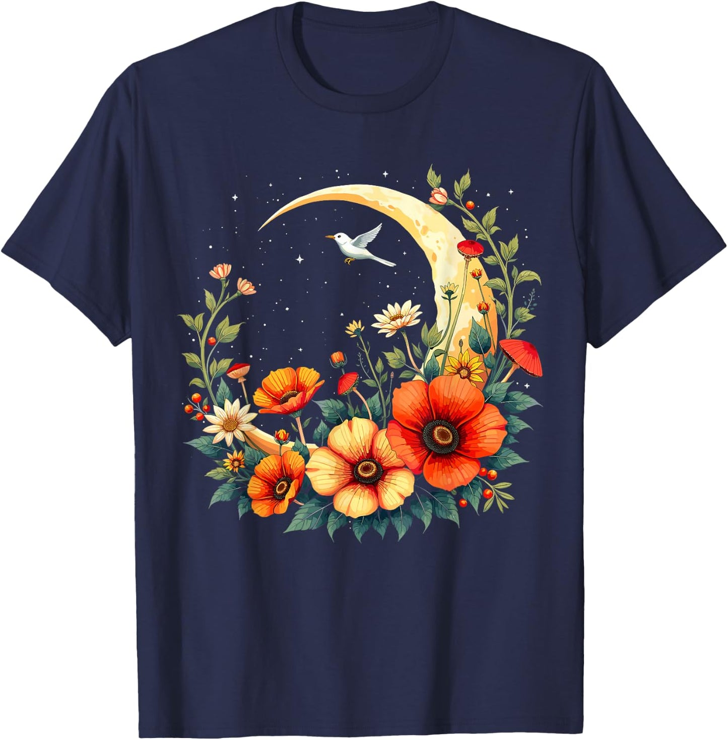 Moon Wildflower T-Shirt - T-Shirt | Navy