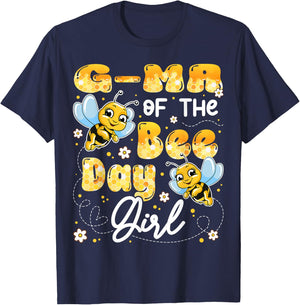 G-Ma Of The Bee Day Girl Birthday Party Matching T-Shirt - T-Shirt | Navy
