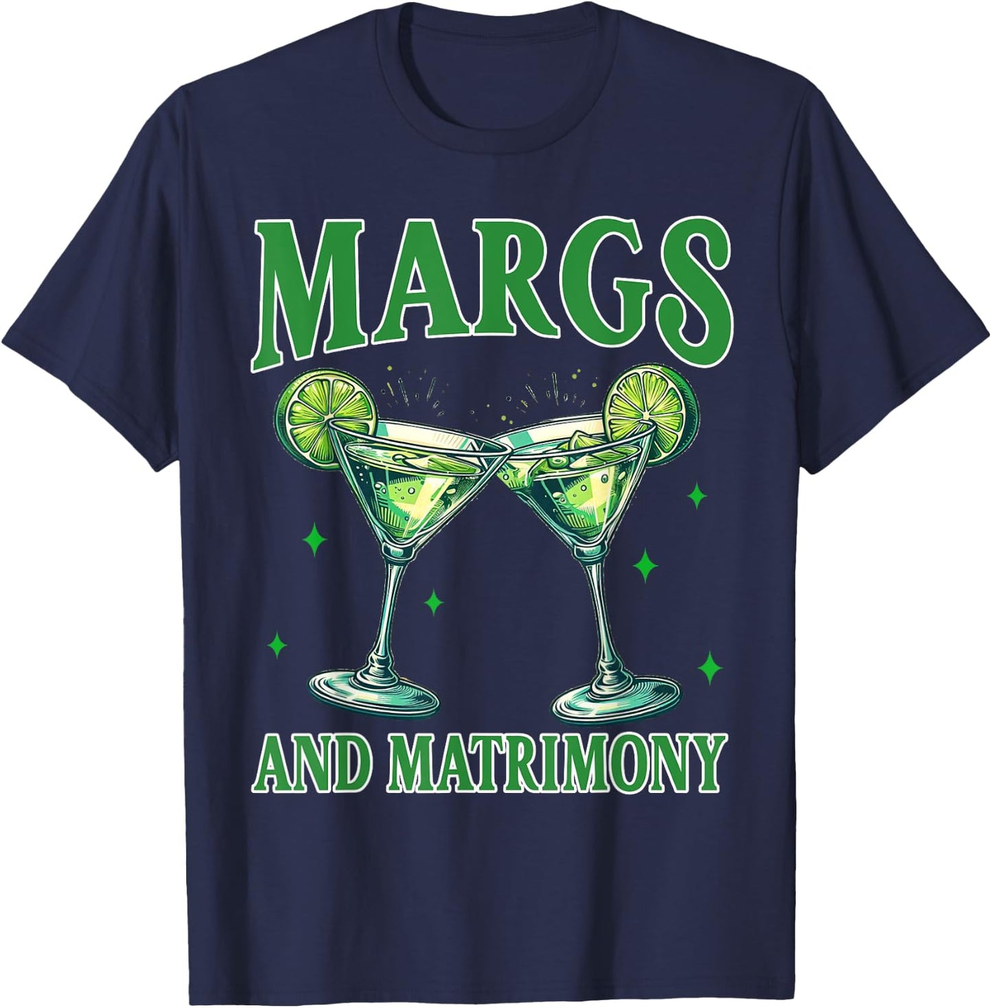 Bachelorette Margarita Bridal Party Margs And Matrimony T-Shirt - T-Shirt | Navy