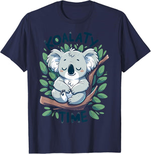 Koalaty Time Cute Koala Pyjamas Girls Kids Women Koala Pjs T-Shirt - T-Shirt | Navy