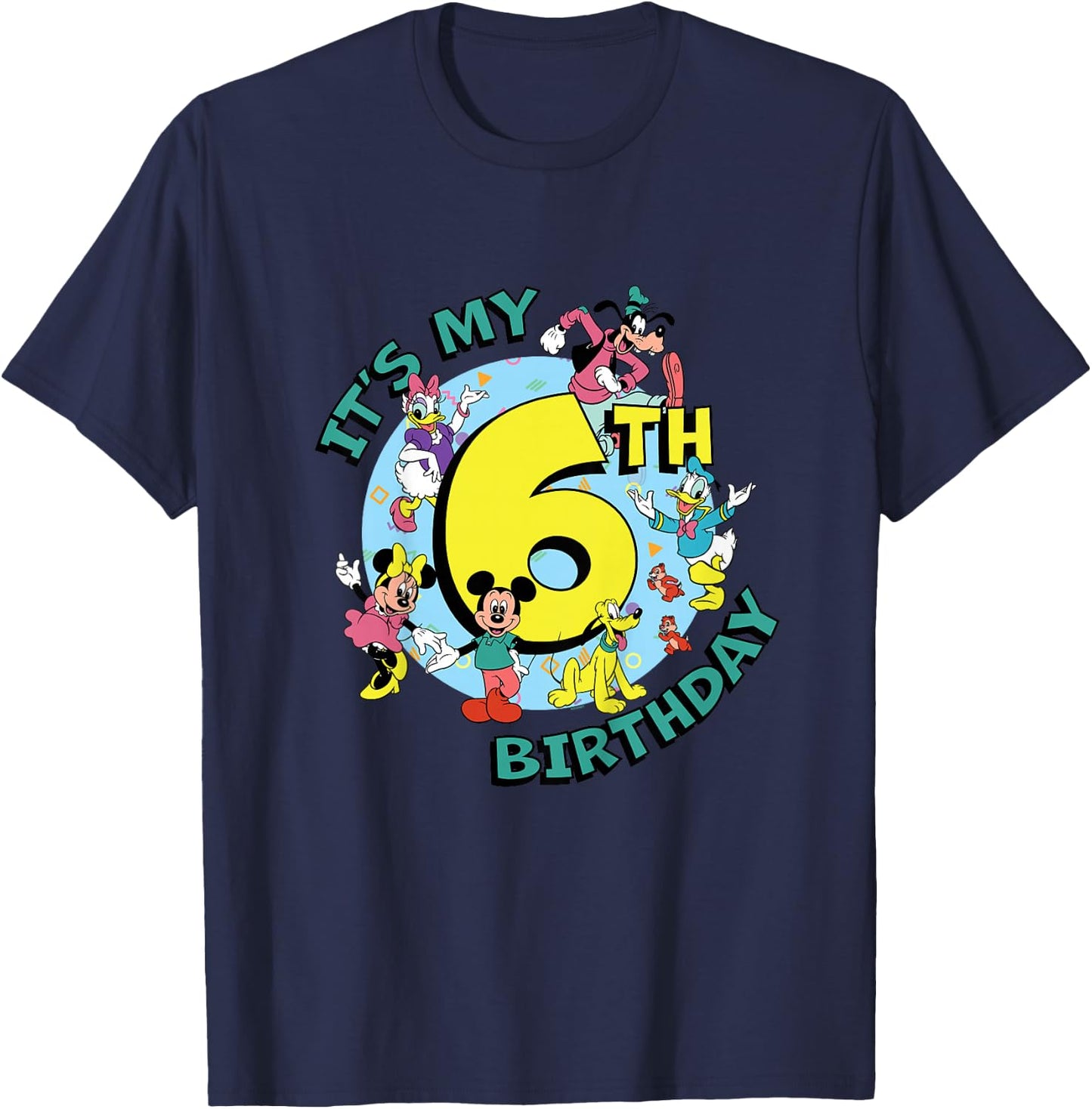 Disney Mickey and Friends It’s My Sixth 6th Birthday T-Shirt - T-Shirt | Navy