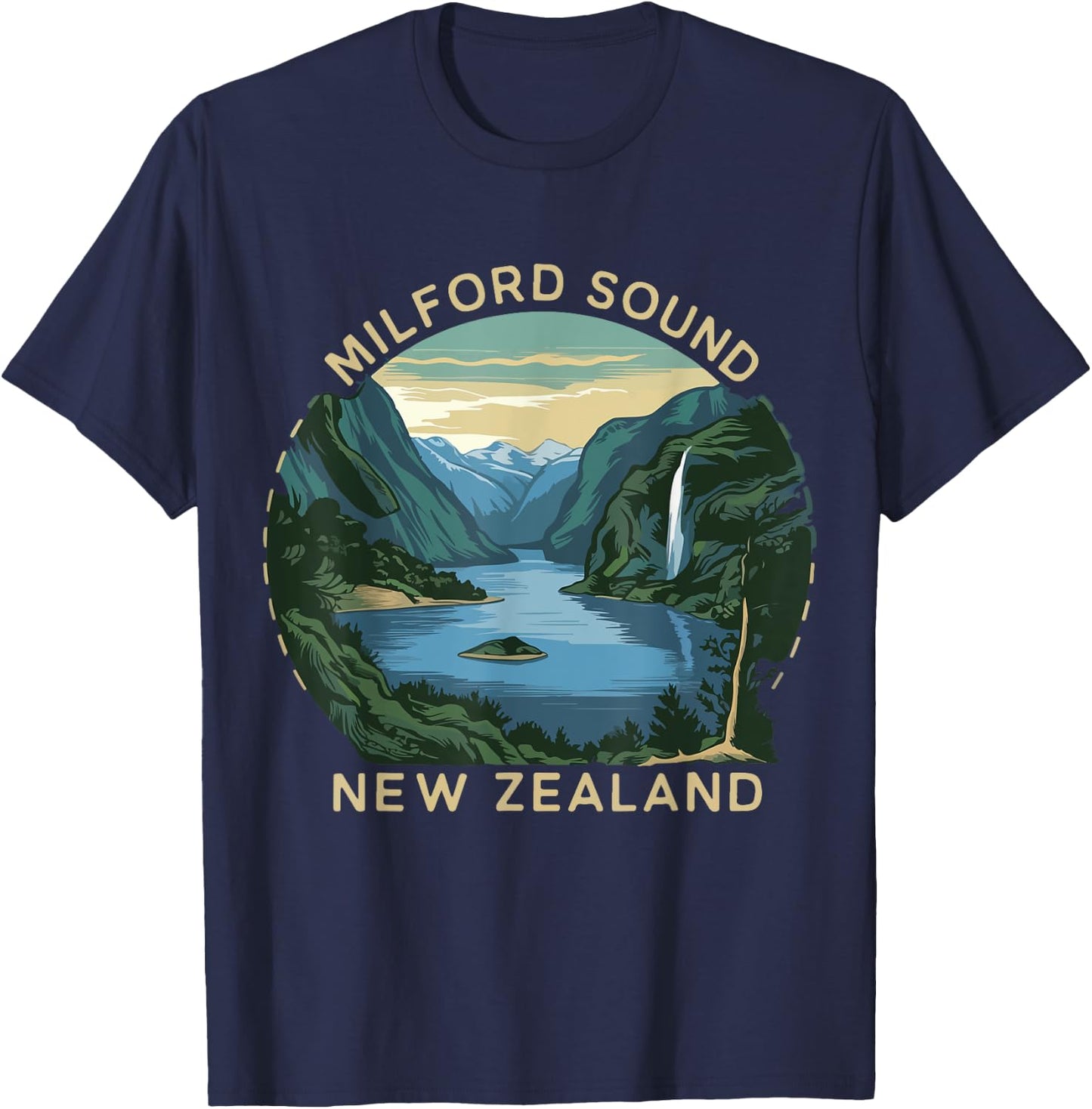 Milford Sound Costume Fjords of New Zealand Hiking T-Shirt - T-Shirt | Navy