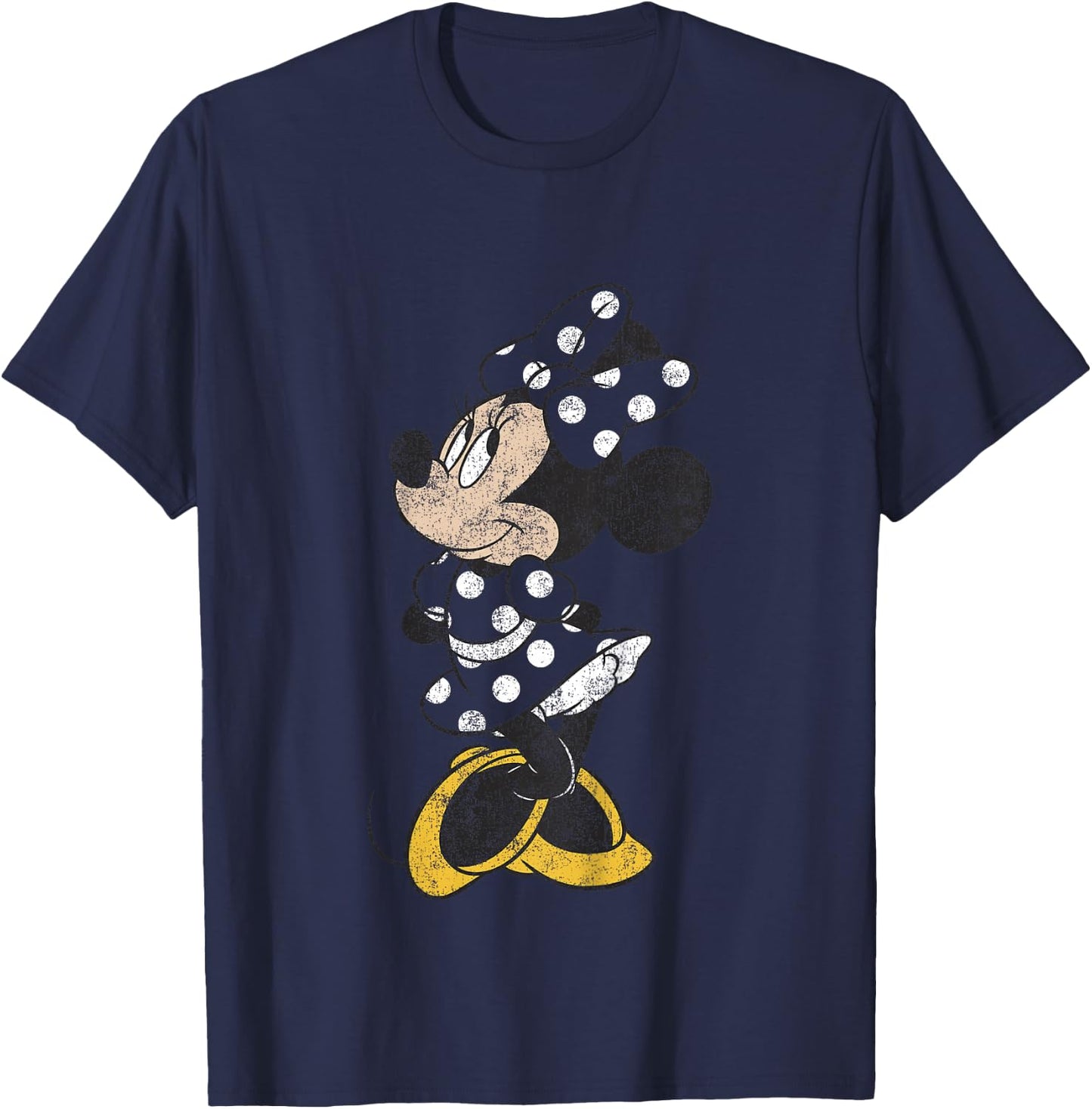 Kids Disney Mickey and Friends Minnie Mouse Cute Distressed T-Shirt - T-Shirt | Navy