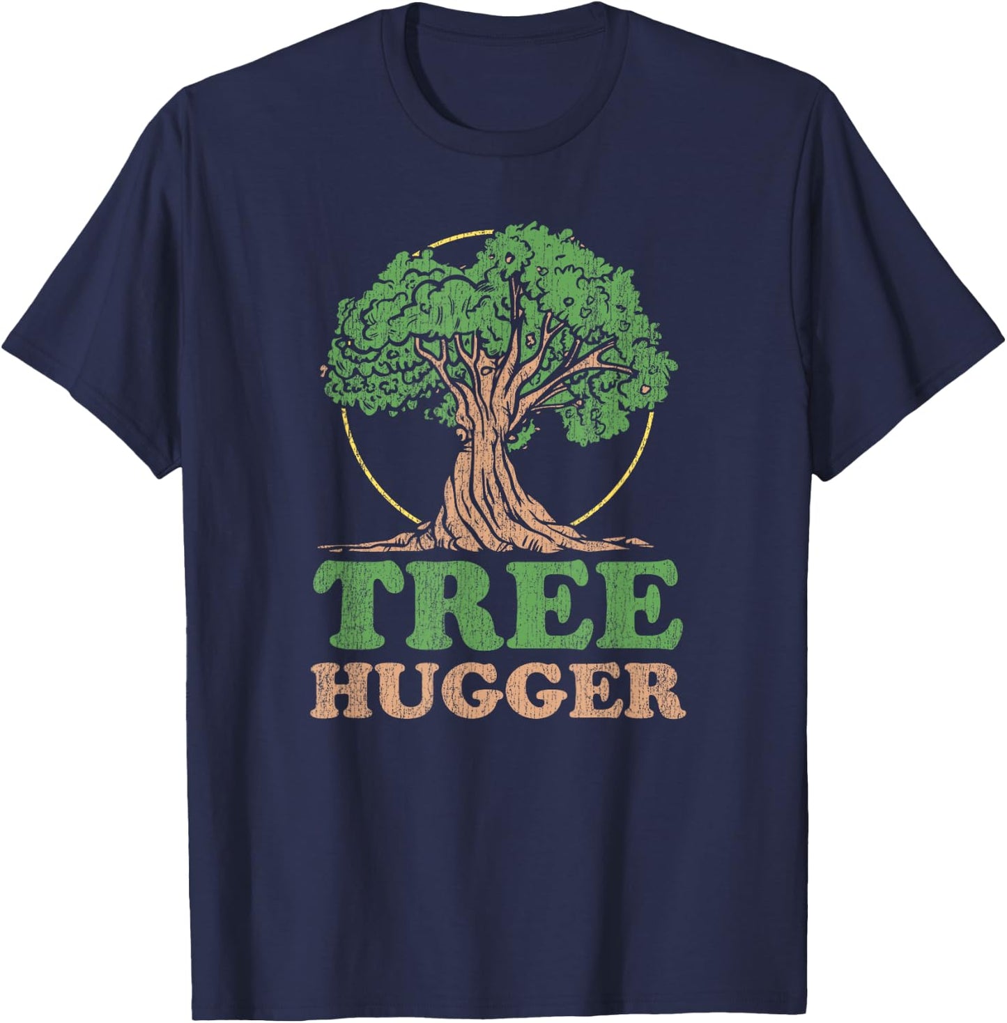 Tree Hugger Retro Vintage Environmental Nature Lover T-Shirt - T-Shirt | Navy