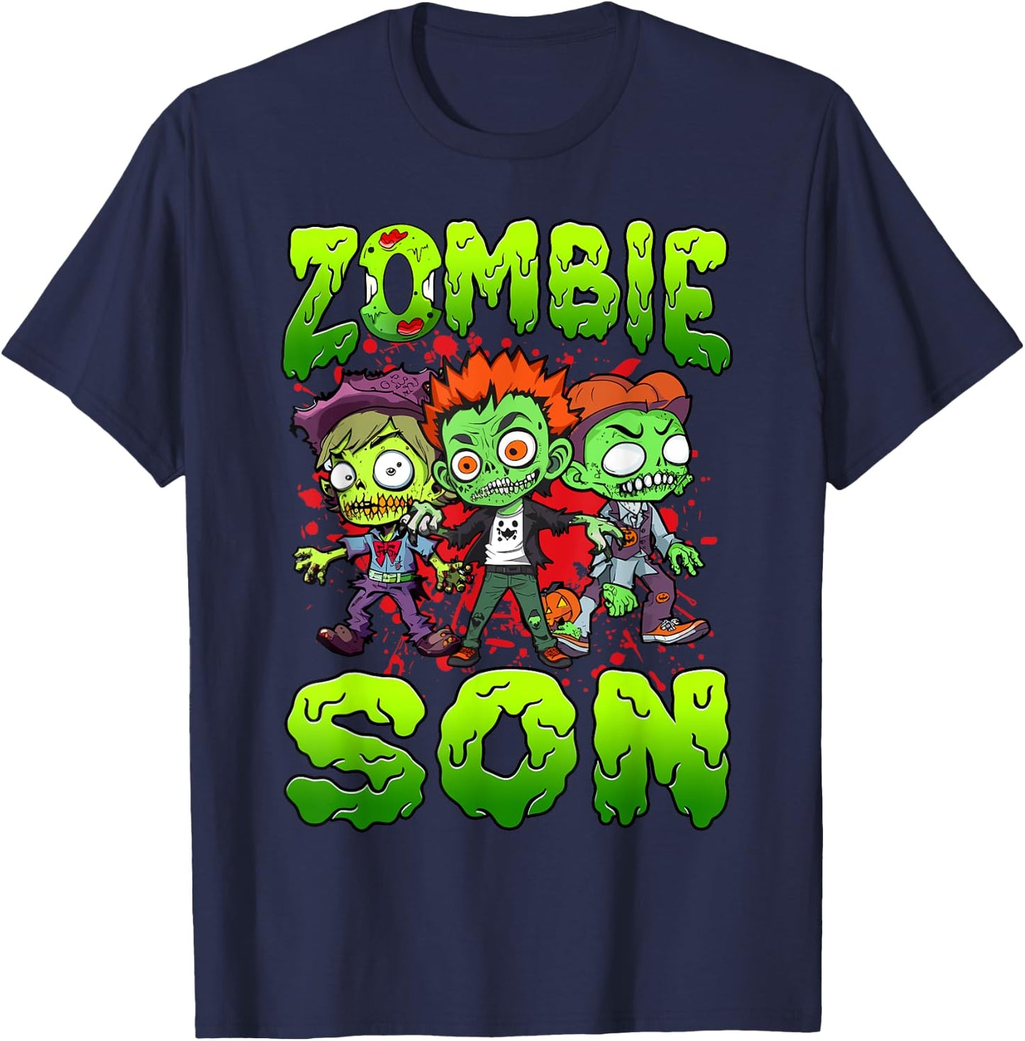 Zombie Son Halloween Costume Family Matching T-Shirt - T-Shirt | Navy